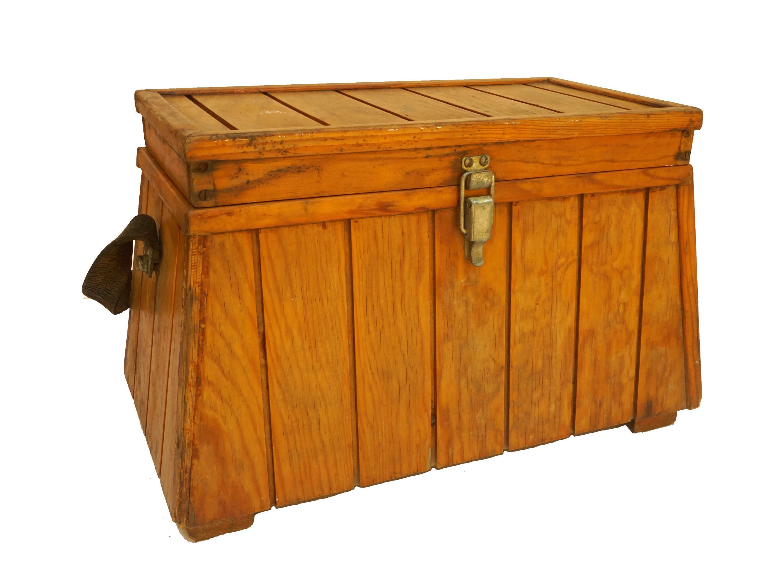 Wooden Fishing Tackle Box Stool Seat Vintage French Camping Chair