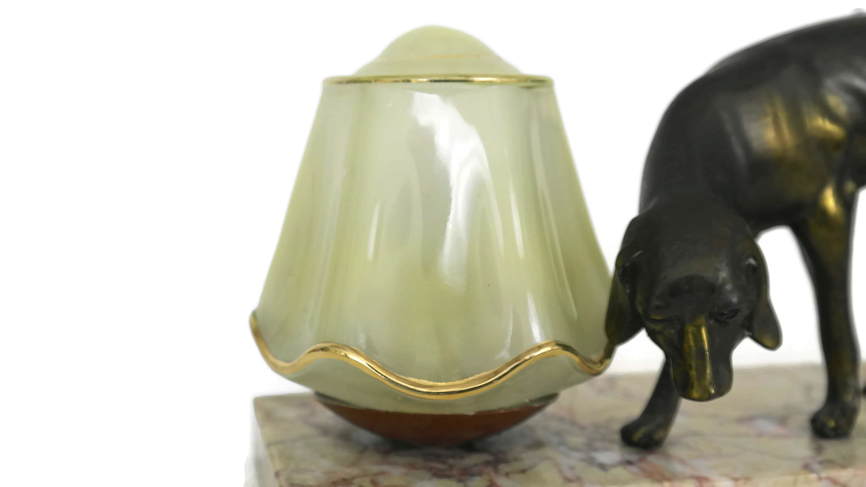 Art Deco Dog Statue Table Lamp