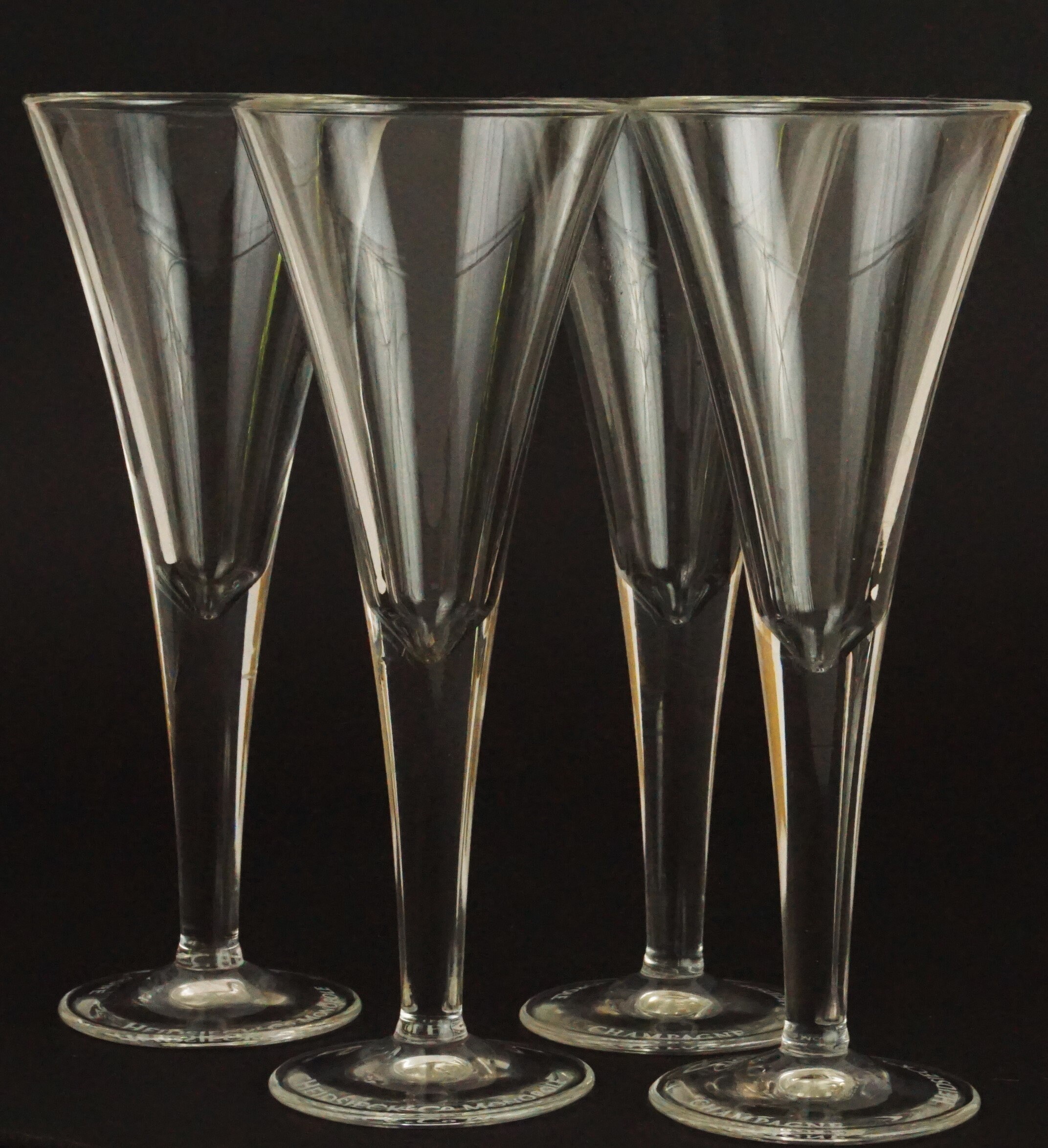 RESERVED for Crystal French Champagne Flutes Set of 4