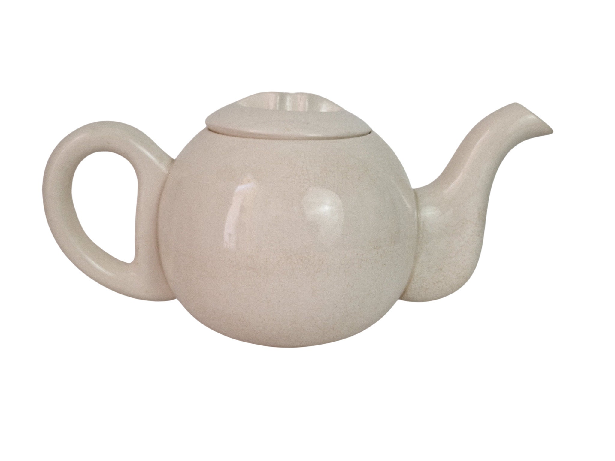 Bauhaus Design Teapot by, Art Deco Chrome and Ceramic Tea Pot by Kosy Kraft