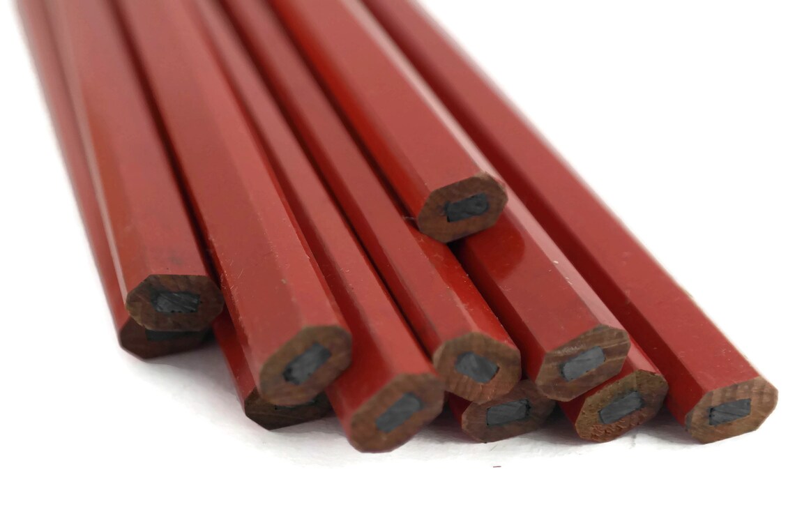 Vintage Carpenter Pencils. Set of 12 French Graphite Wooden Etsy