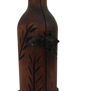 Carved Wood Bottle Storage Box