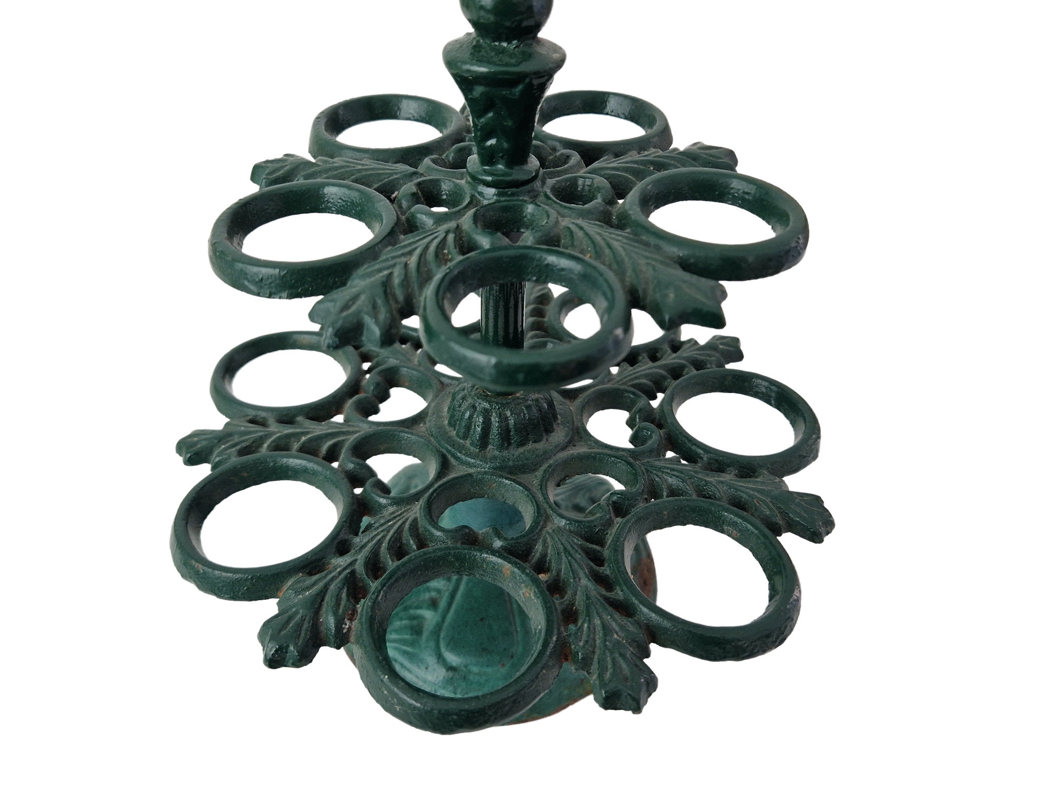 Vintage Cast Iron French Hen Egg Holder Rack, Rustic Kitchen Storage Display