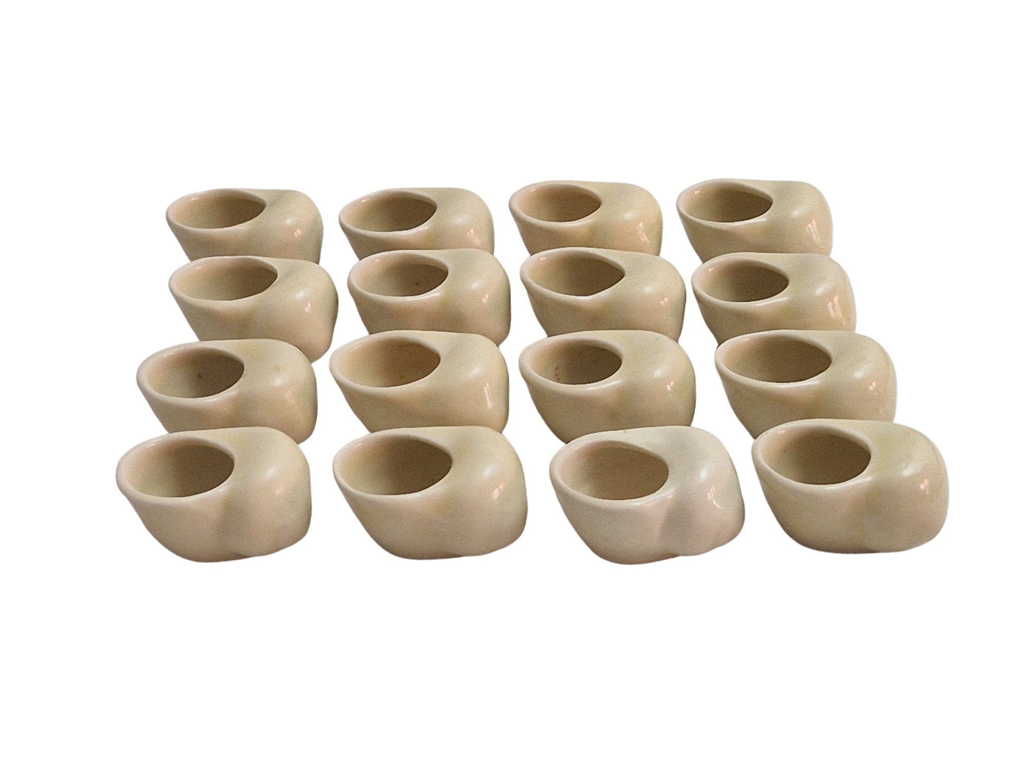 French Escargot Dishes Set of 15, Individual Ceramic Snail Bowls