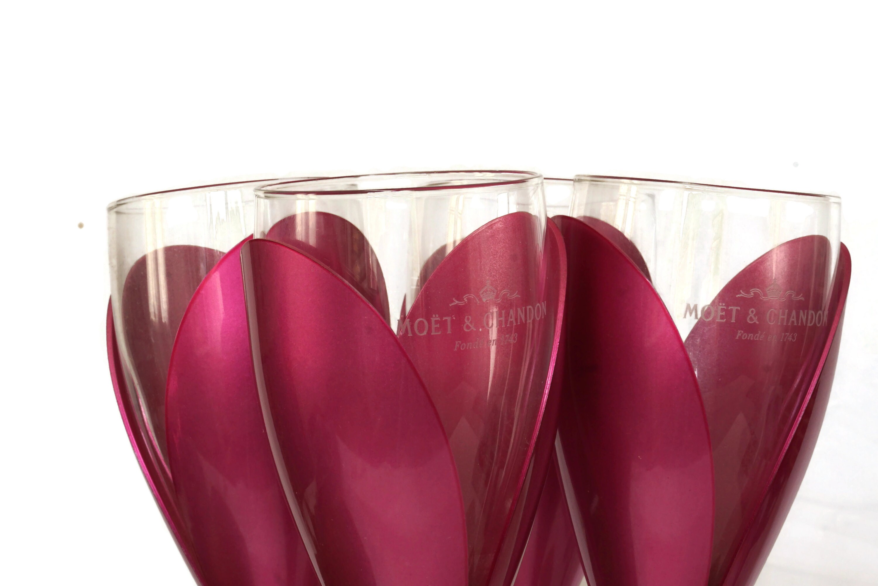 Moet & Chandon Champagne Tulip Flute Glasses and Stand, Set of 4
