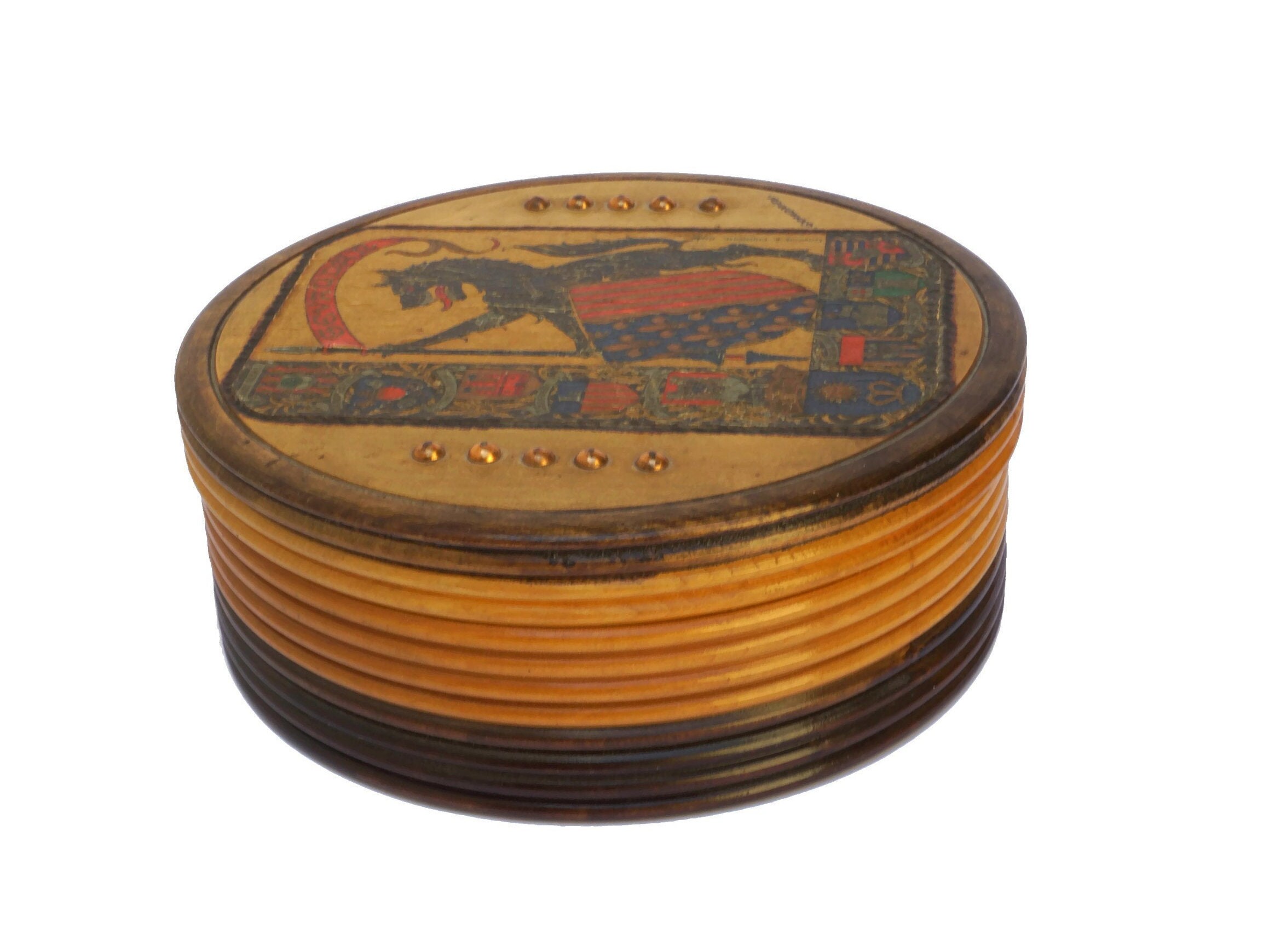 French Heraldic Coat of Arms Box with Beast of Gevaudan, Werewolf Art Print