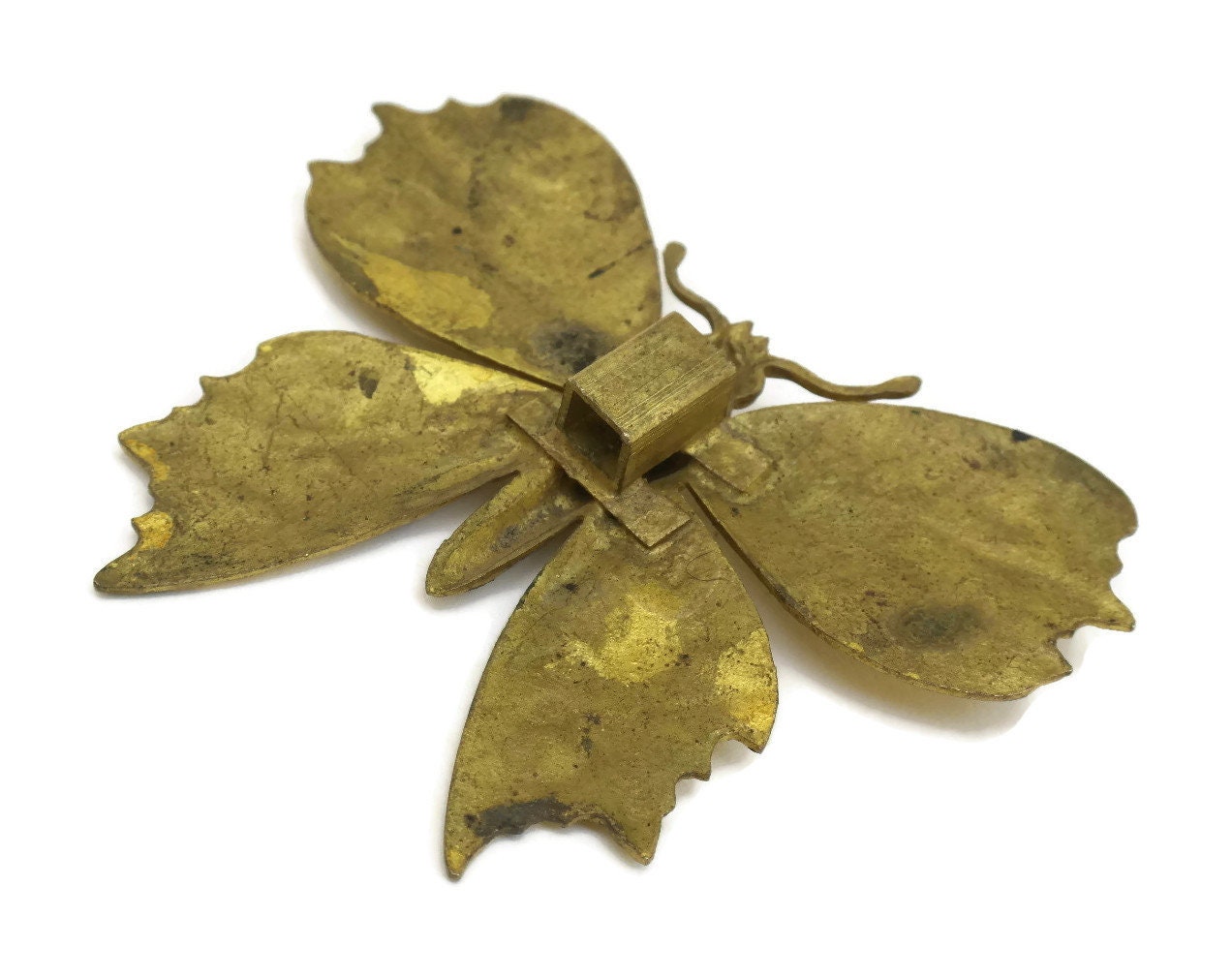 Antique Gilt Bronze Butterfly Ornament.