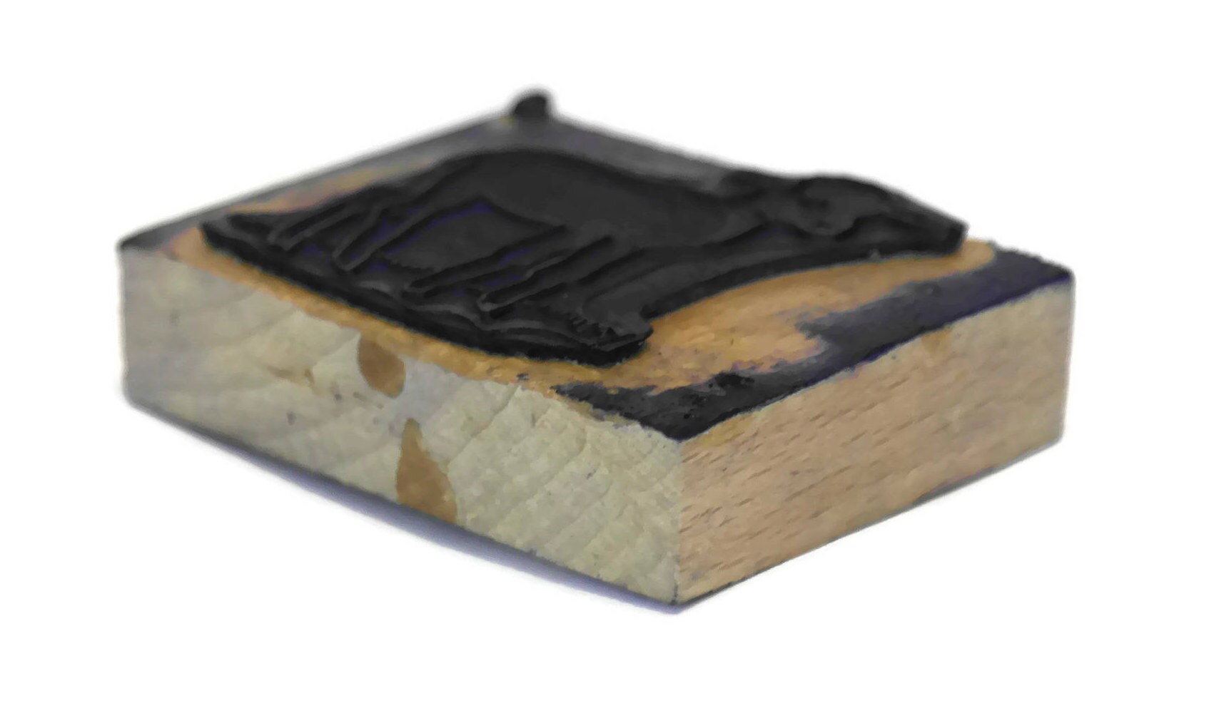 Lamb Rubber Stamp Wood Print Block.