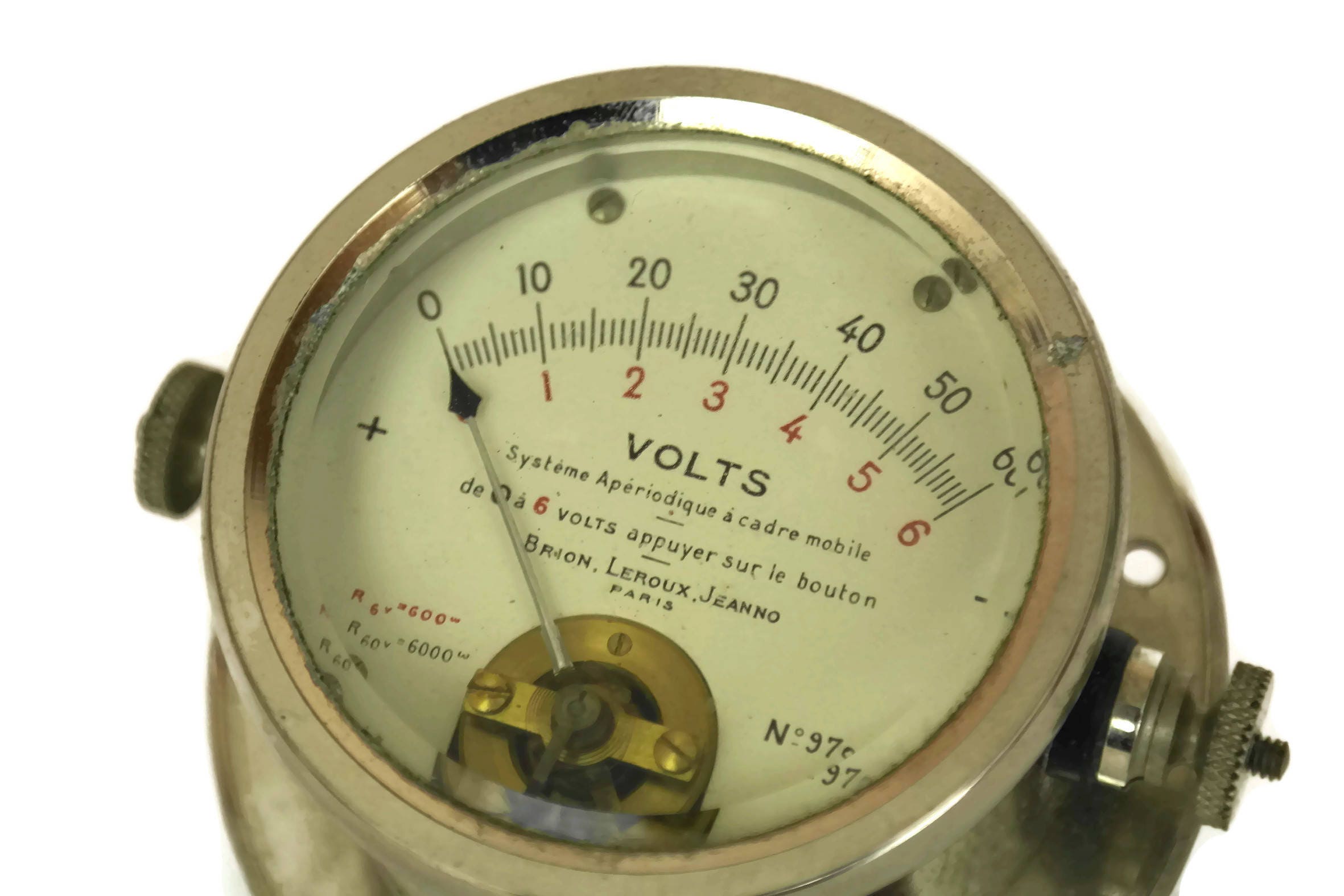 French Voltmeter by Brion and Leroux. Antique Electrical Instrument