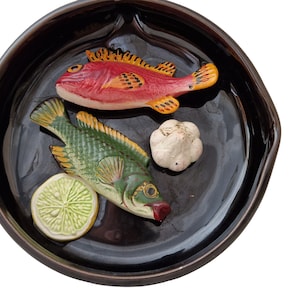 Vallauris Fish Plate Trompe l'oeil