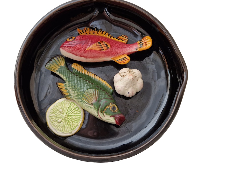 Vallauris Fish Plate Trompe l'oeil