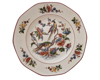 Villeroy & Boch Dinner Plate with Phoenix Pattern, Antique Bird Transferware