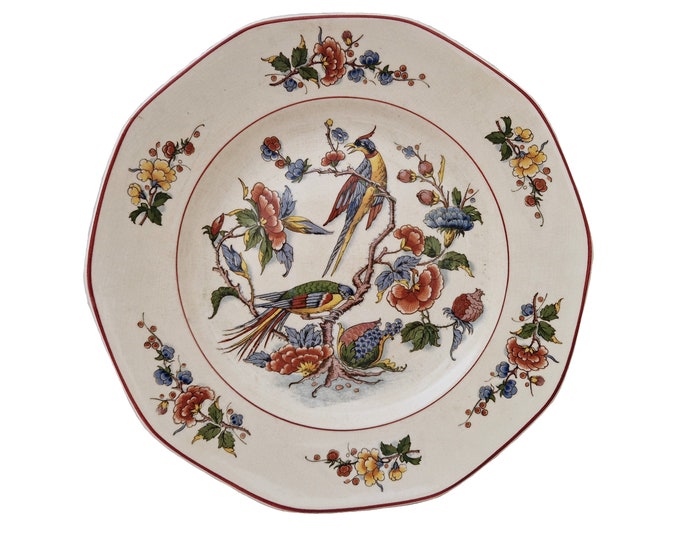Villeroy & Boch Dinner Plate with Phoenix Pattern, Antique Bird Transferware