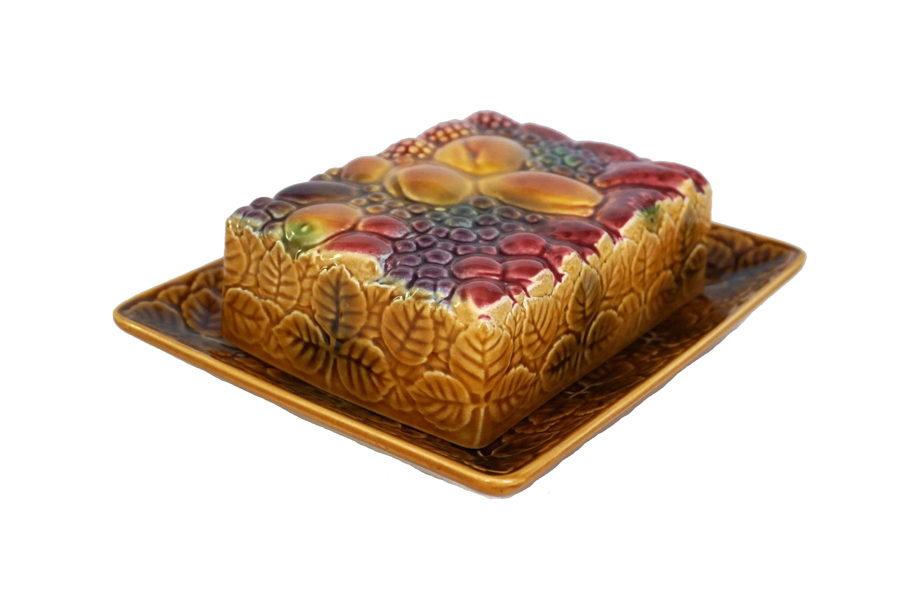 Majolica Lidded Butter