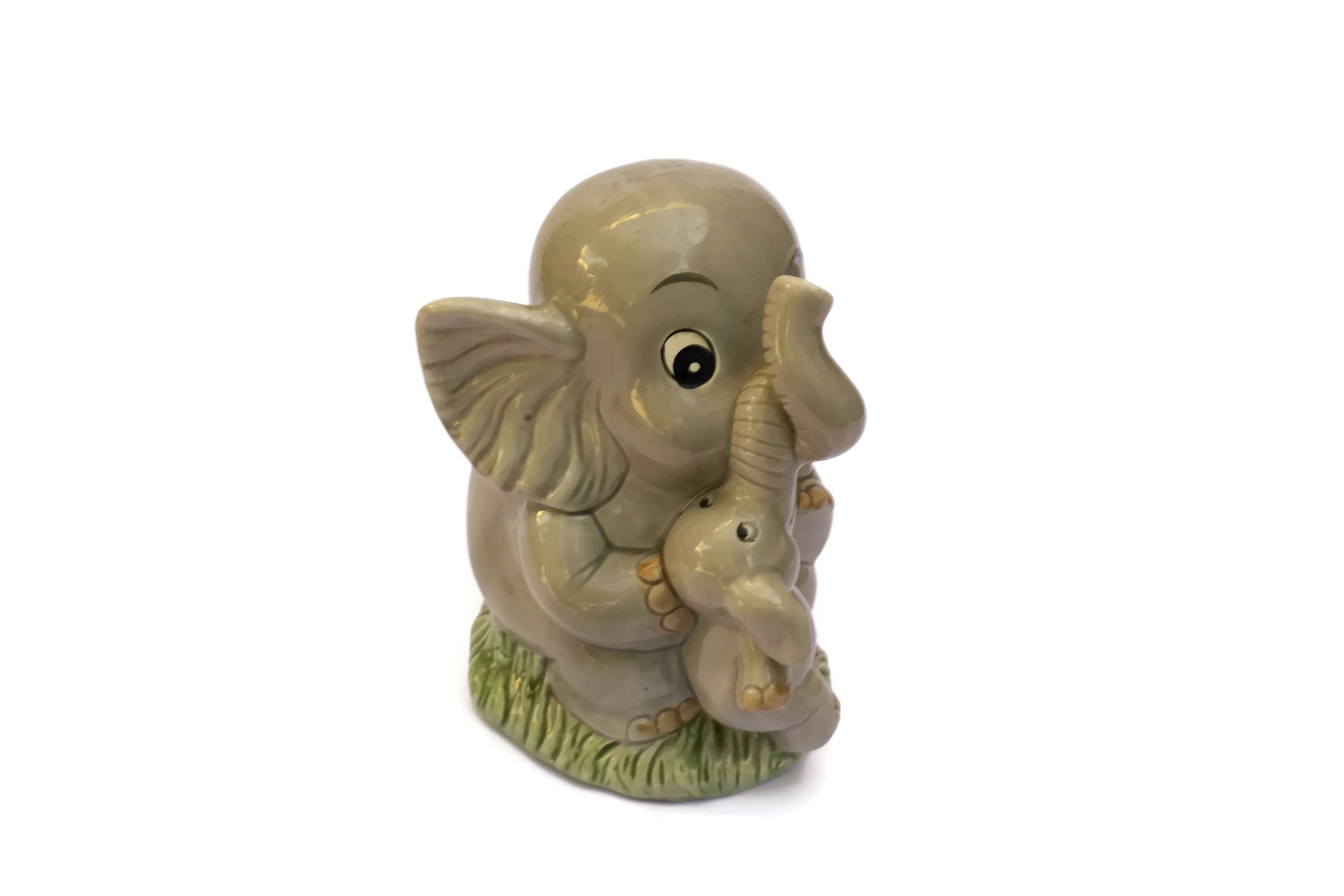 Vintage Elephant Coin Bank. Ceramic Money Box. Nursery Decor. Mother