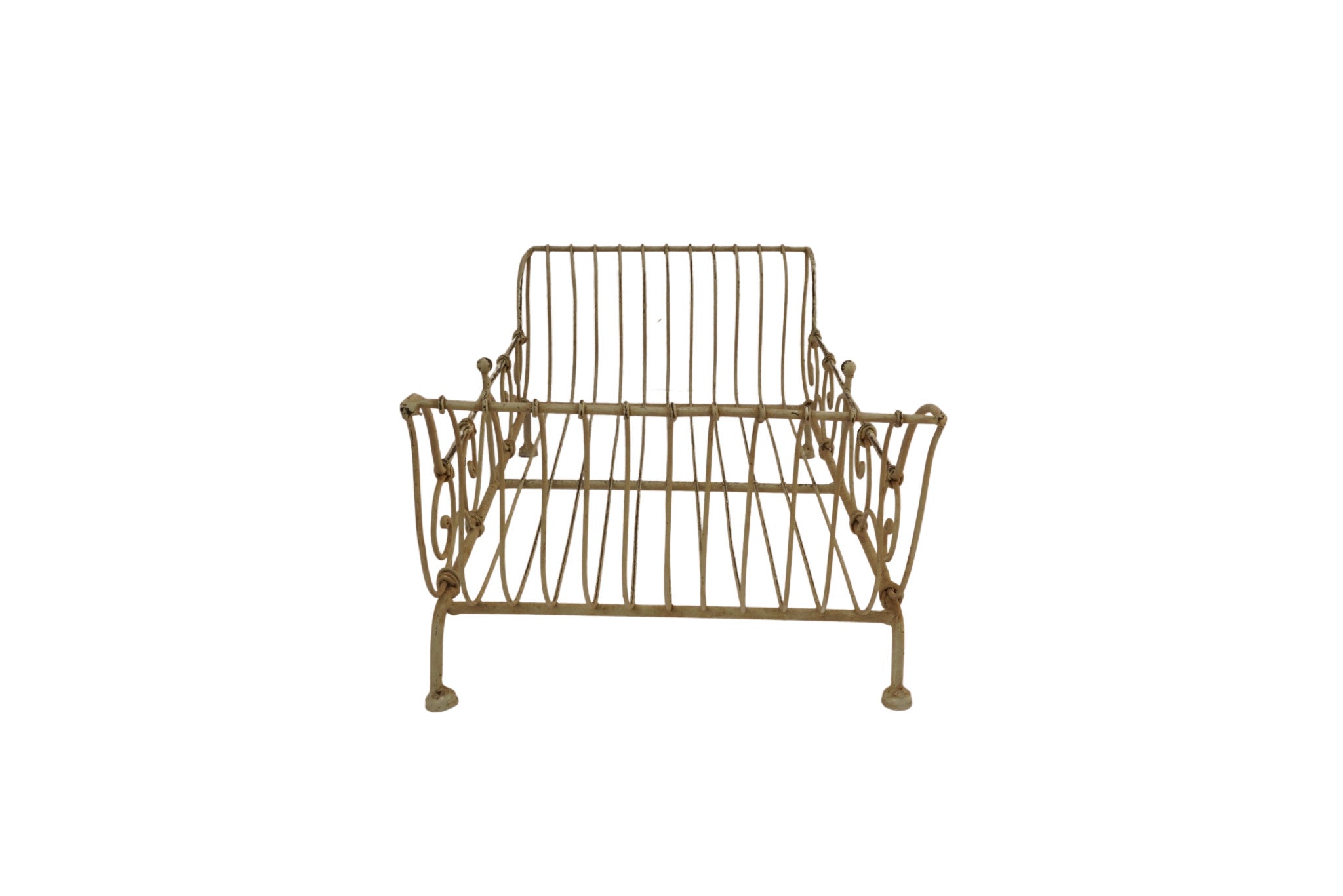 French Wrought Iron Pet Bed, Small Dog and Cat Basket