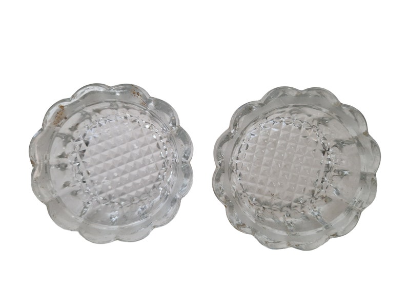 French Antique Glass Coasters