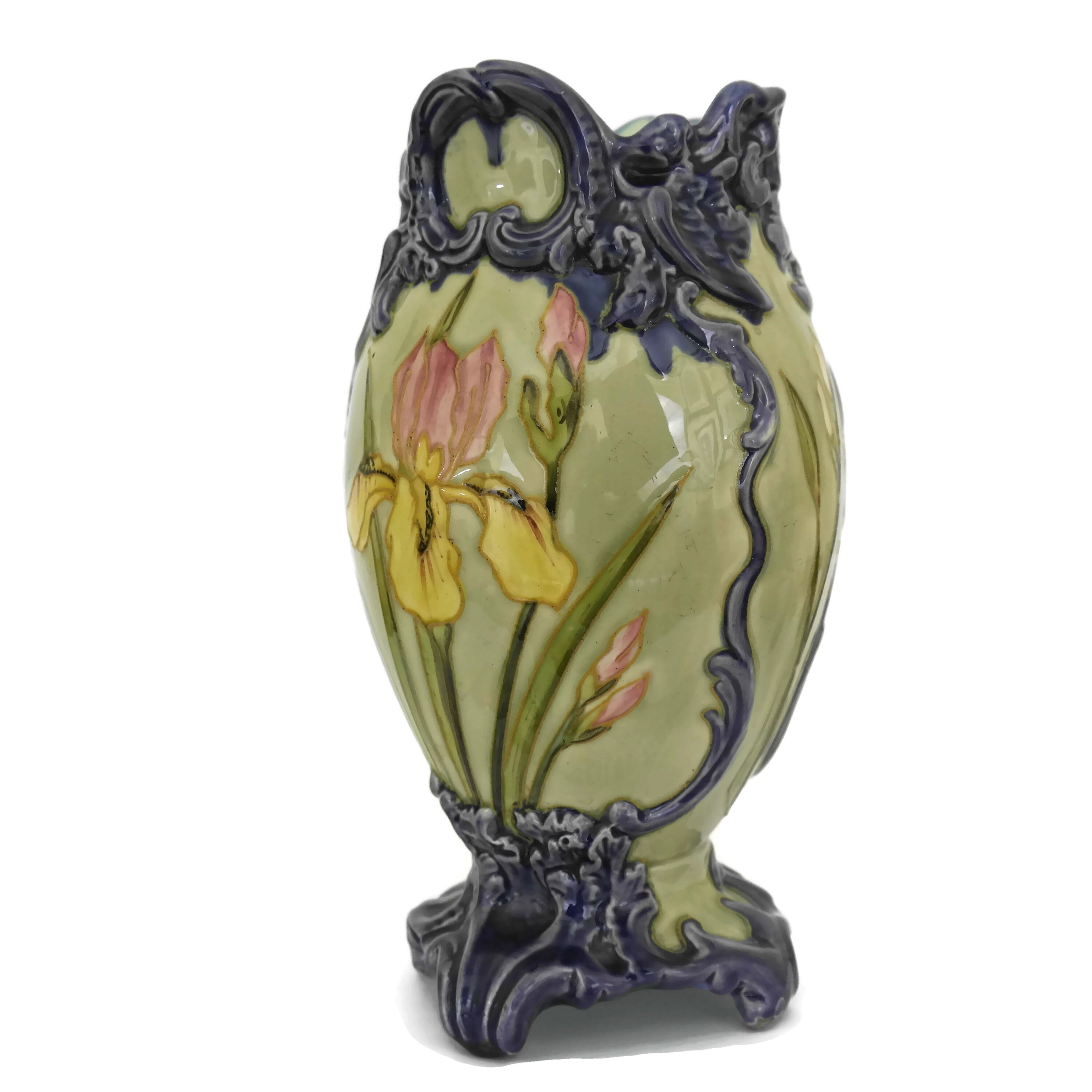 Art Nouveau Iris Flower Vase