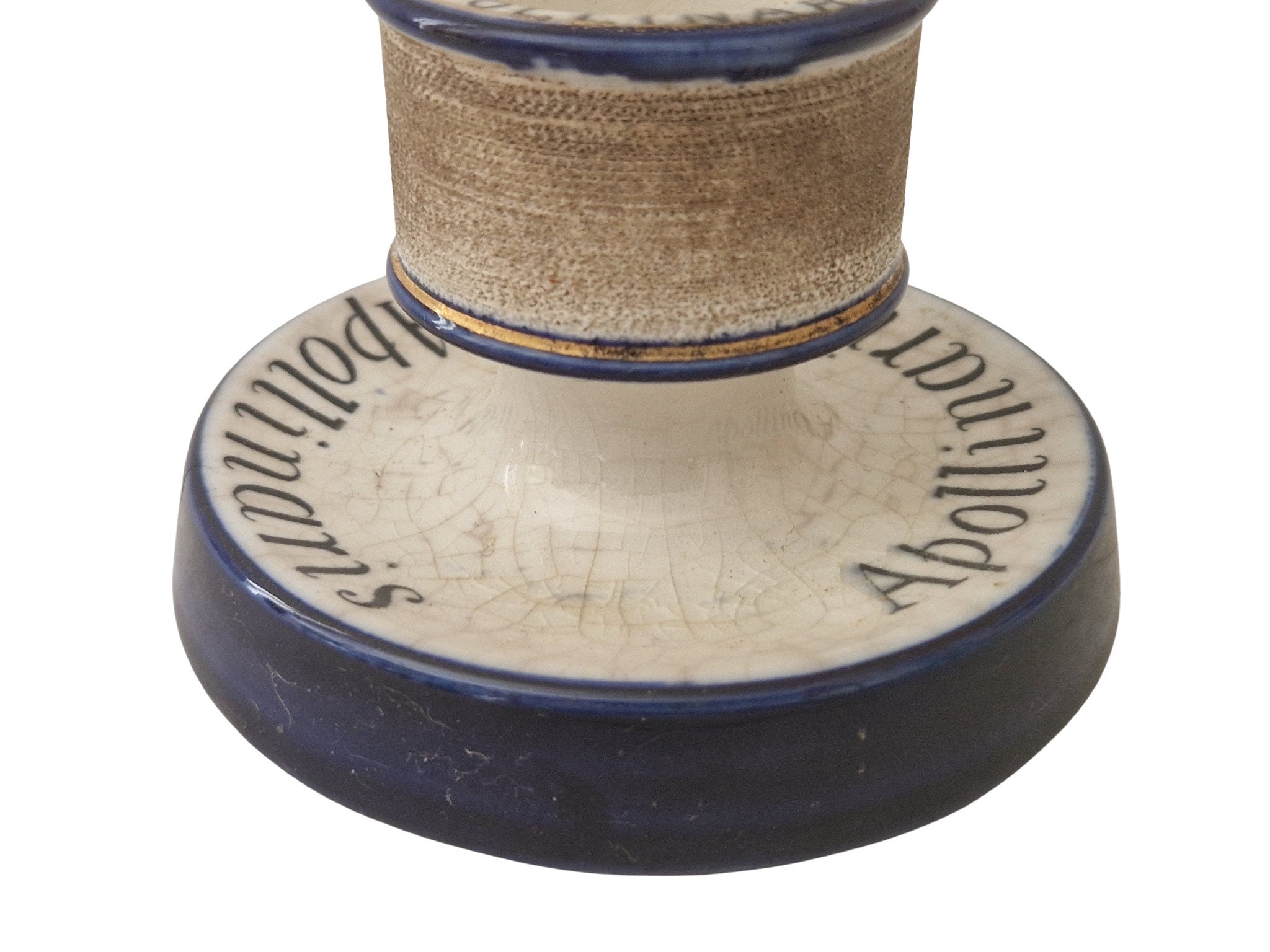 Antique Apollinaris Match Striker and Holder, English Porcelain