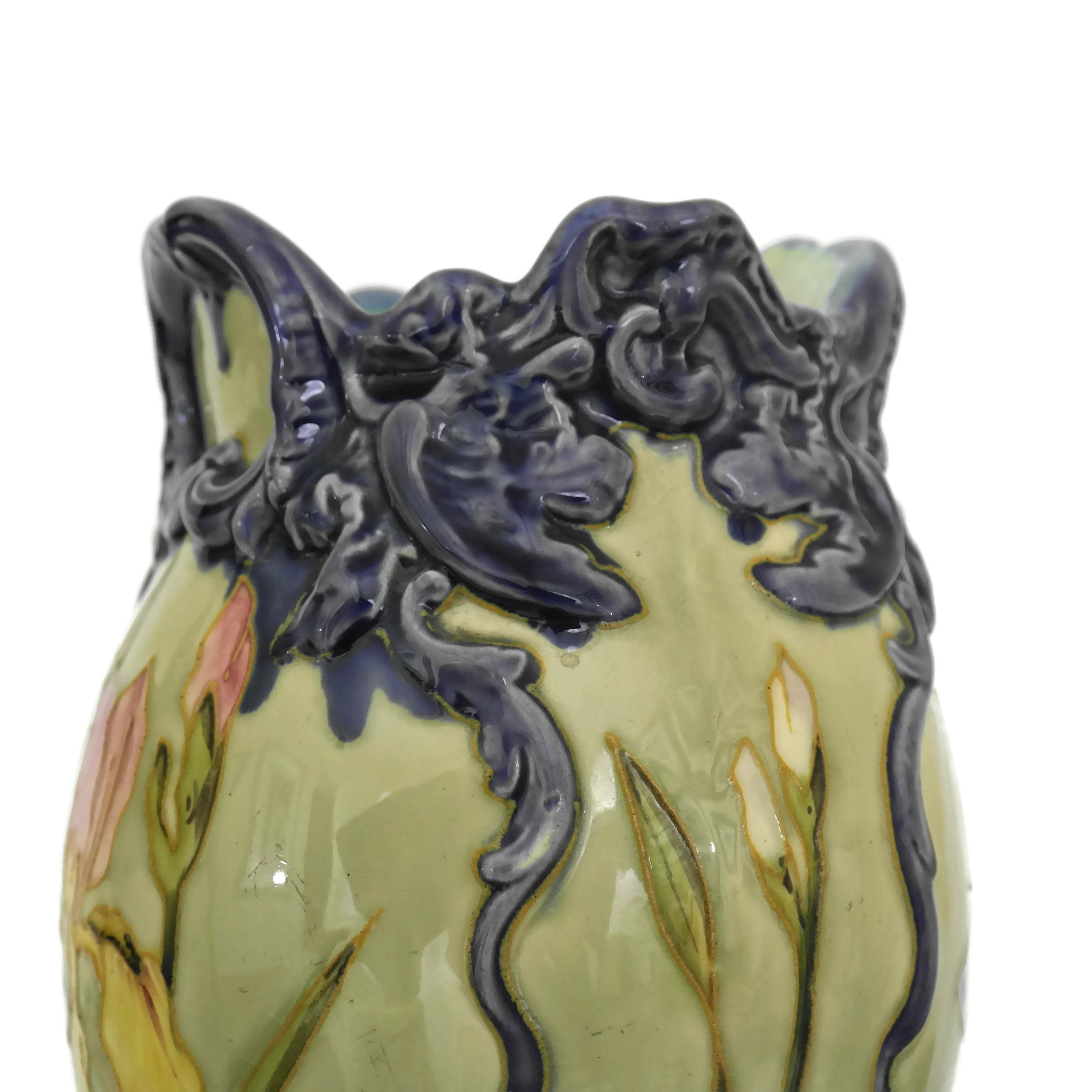 Art Nouveau Iris Flower Vase