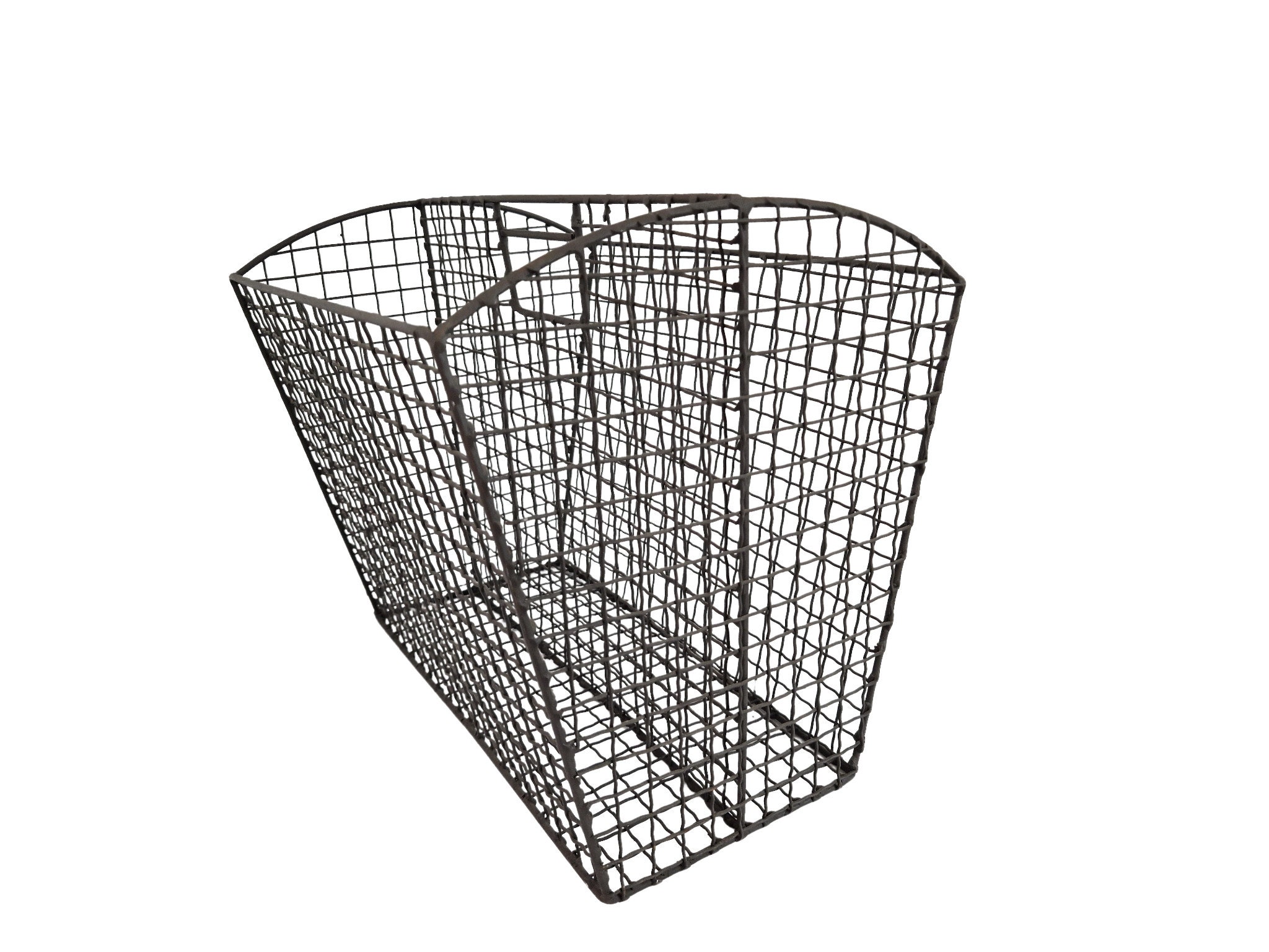 Vintage Wire Magazine Holder Rack, Newspaper Organizer, Waste Paper