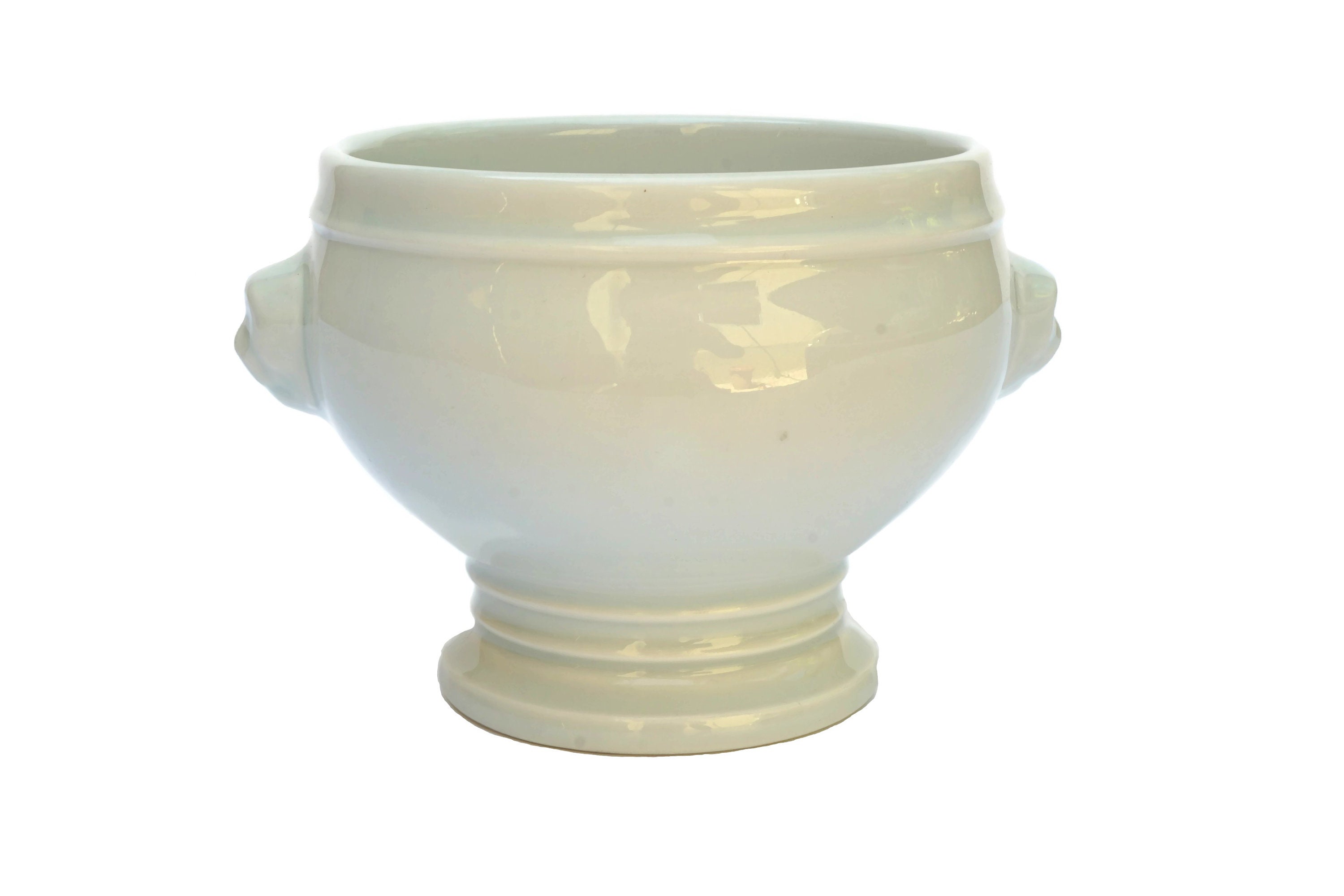 French Onion Soup Tureen Set, Pillivuyt Porcelain Lion Head Bowls