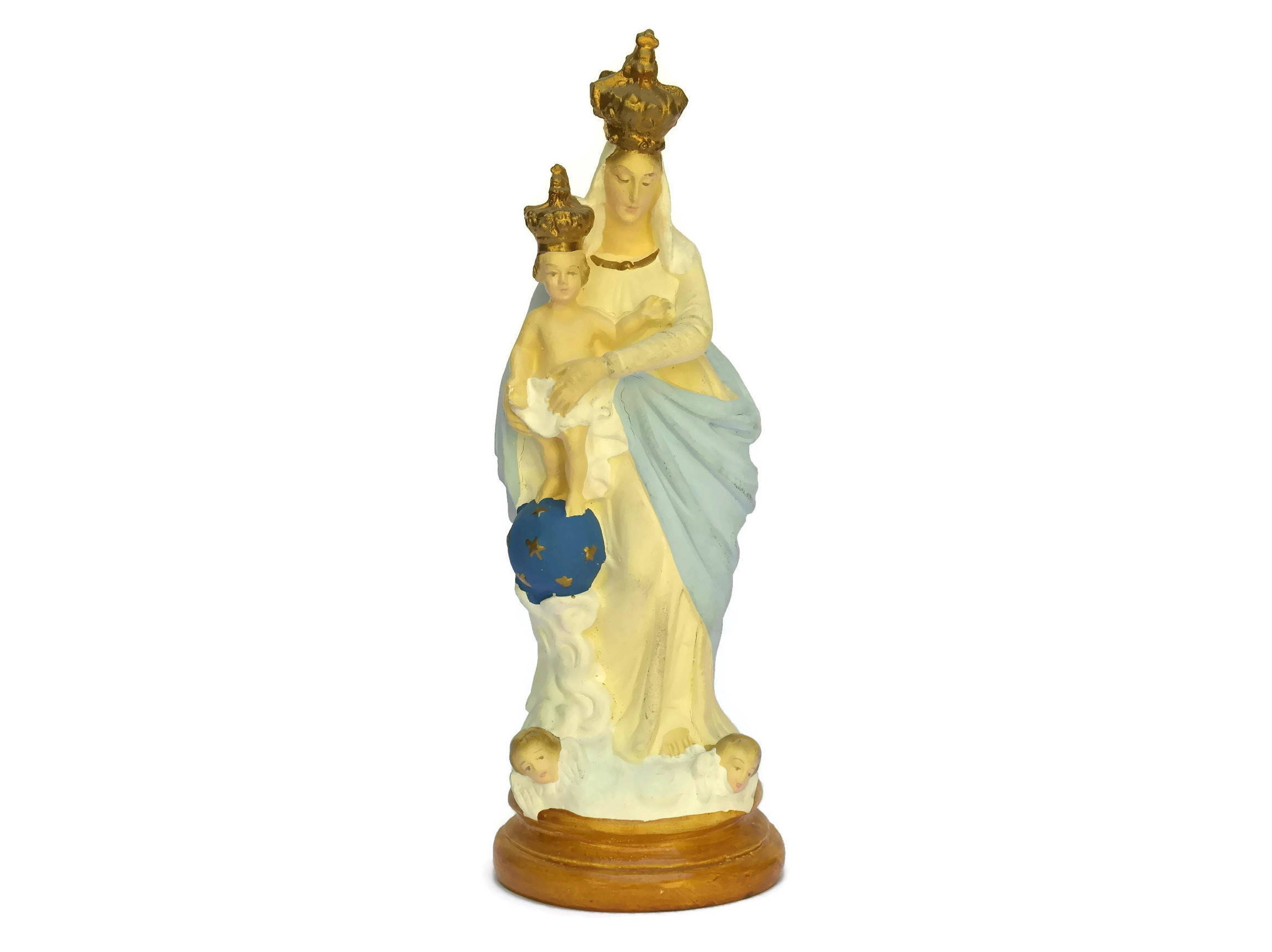 Vintage Virgin Mary Statue. Notre Dame des Victoires.