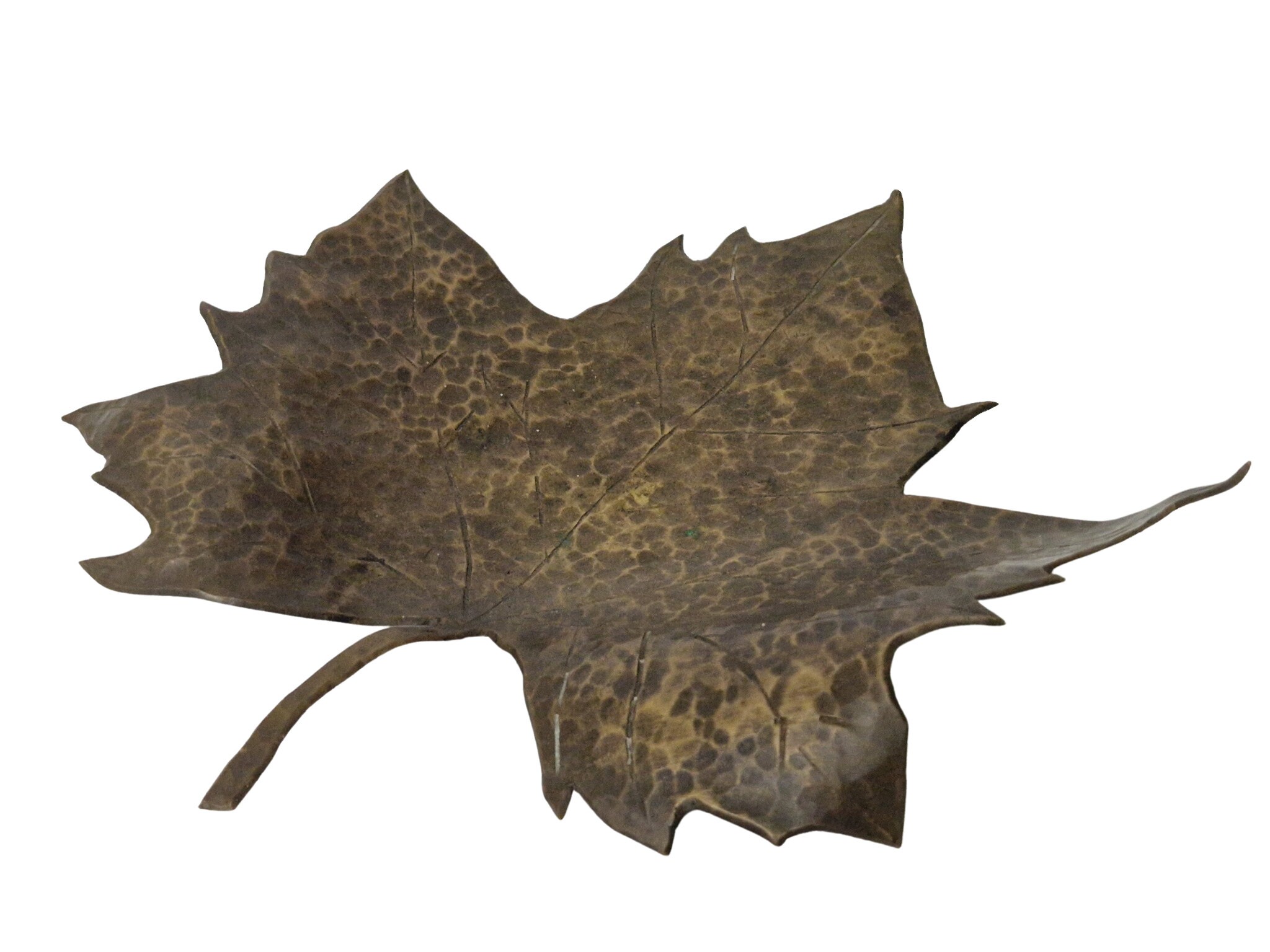 Vintage Bronze Maple Leaf Sculpture, Mid Century French Botanical Art