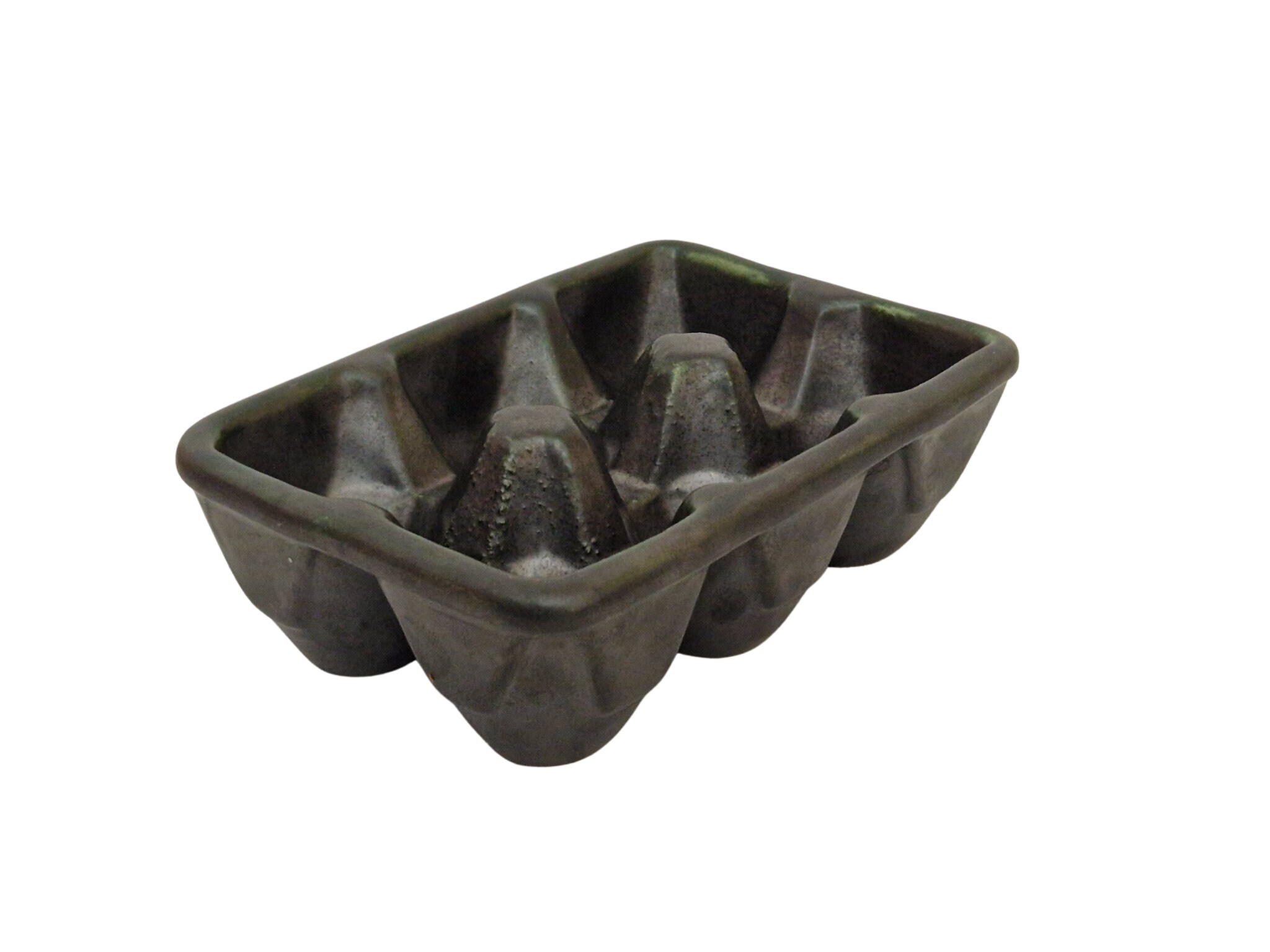 Vallauris Ceramic Egg Box Holder, Faux Egg Carton Display, Rustic