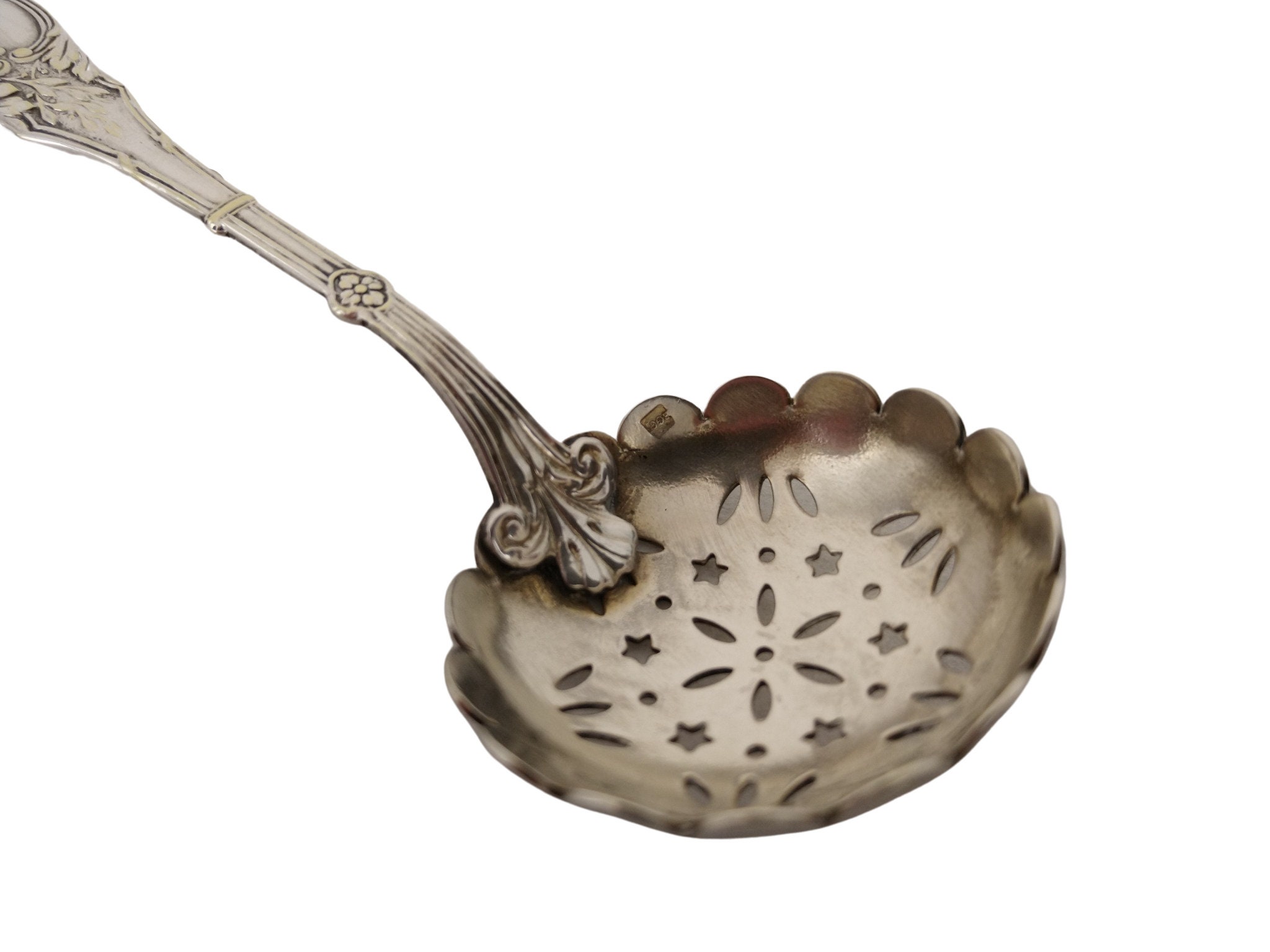 French Antique Silver Plated Sugar Sifter Spoon