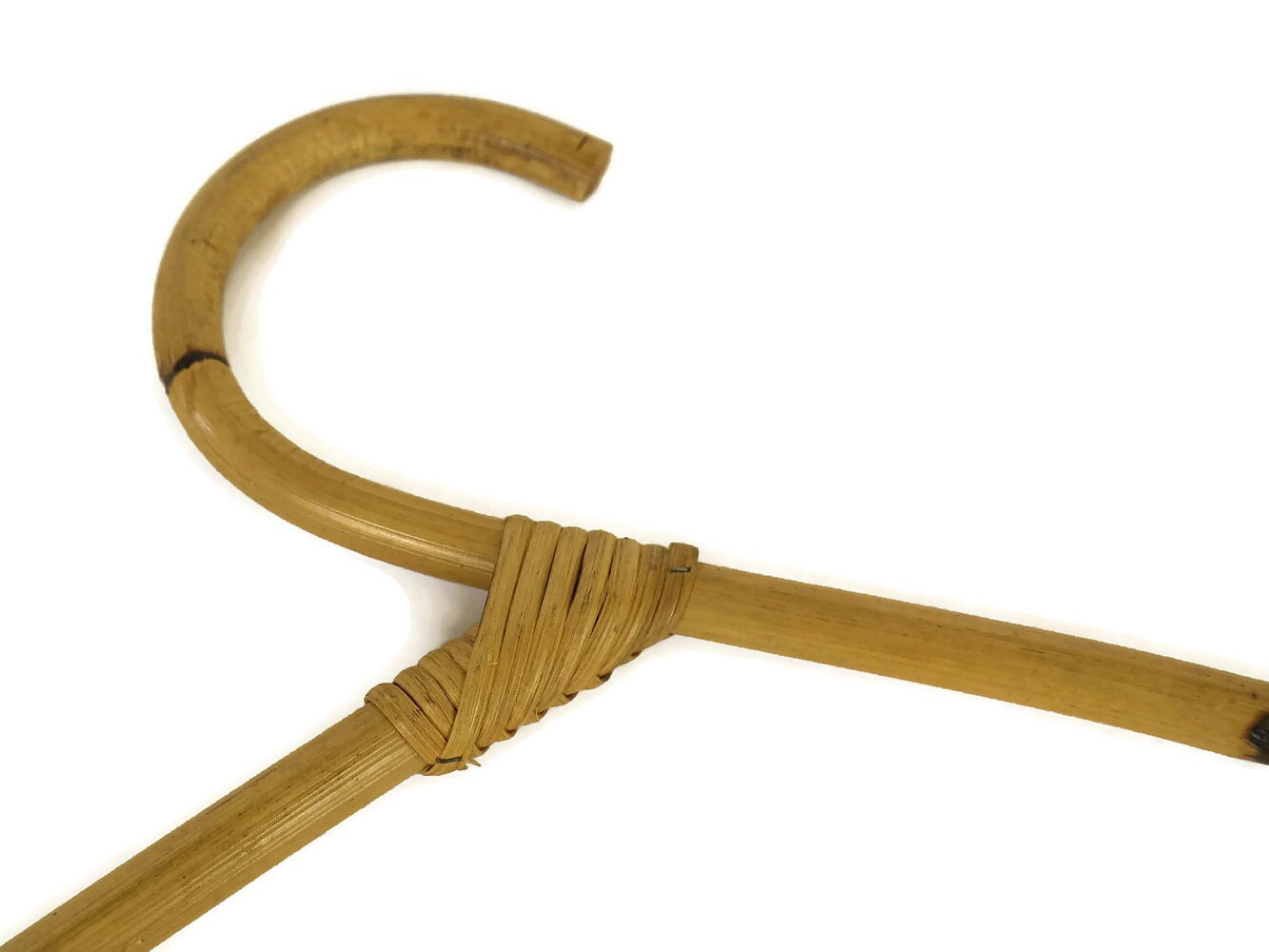 Rattan Clothes Hangers. Retro Bamboo Hangers. 1970s Fashion Clothes Hanger.