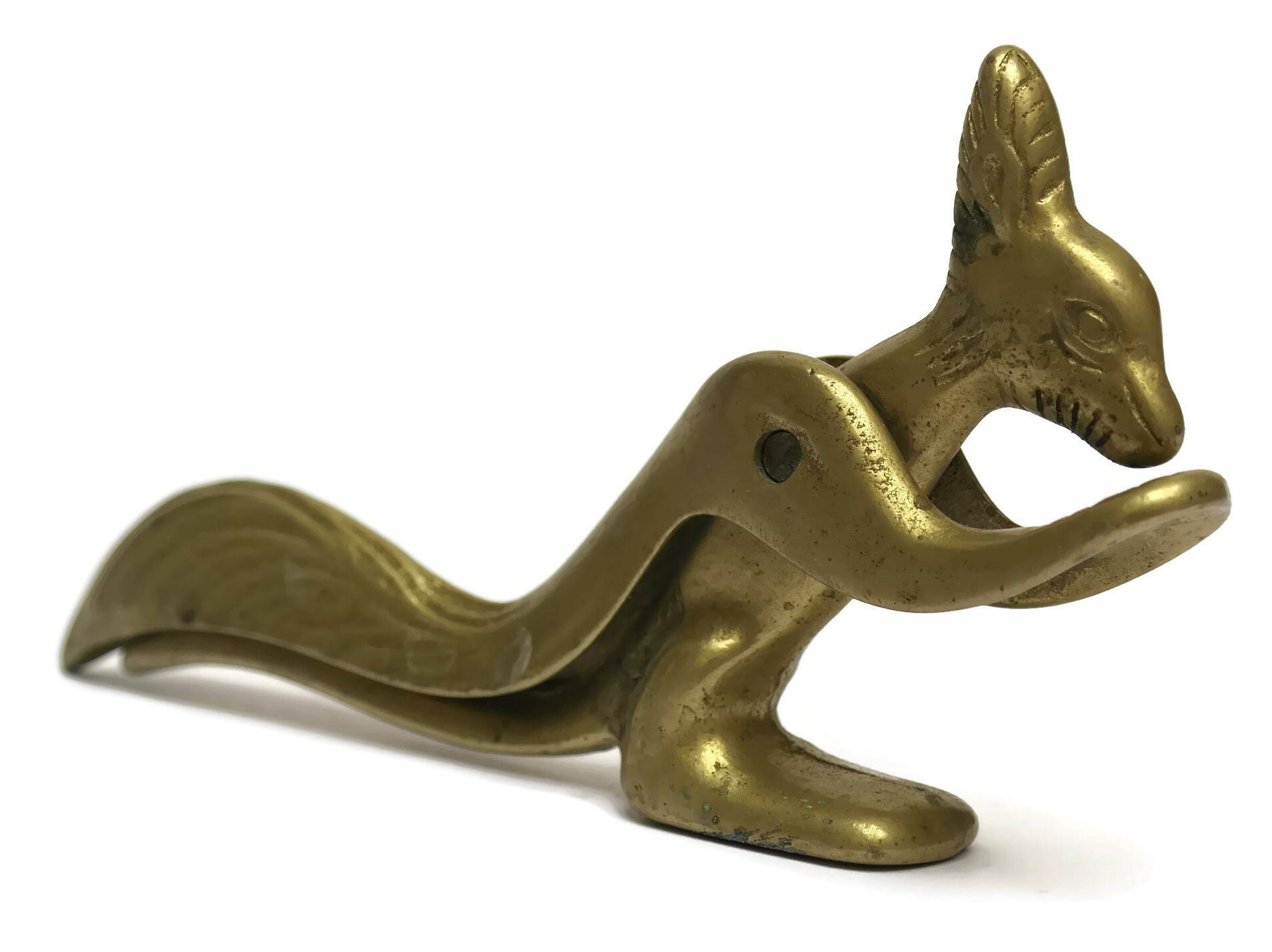 Vintage Brass Squirrel Nutcracker. Novelty Nut Cracker.