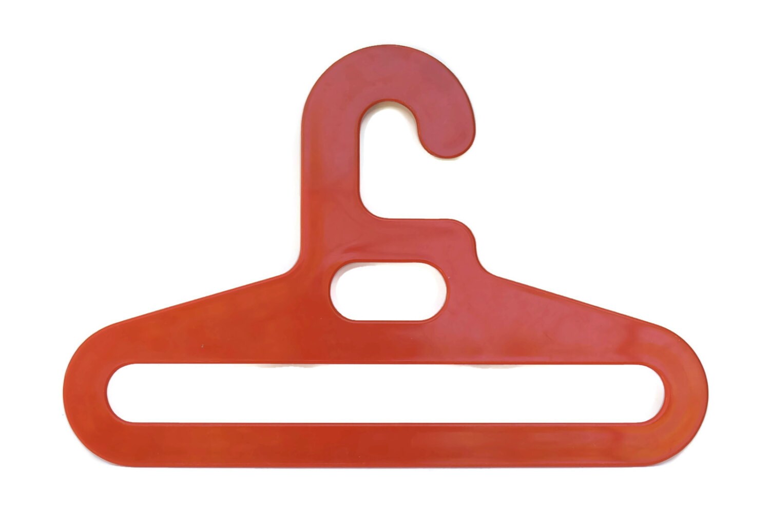 French Vintage Clothes Hangers. Retro Yellow and Orange Plastic Hangers