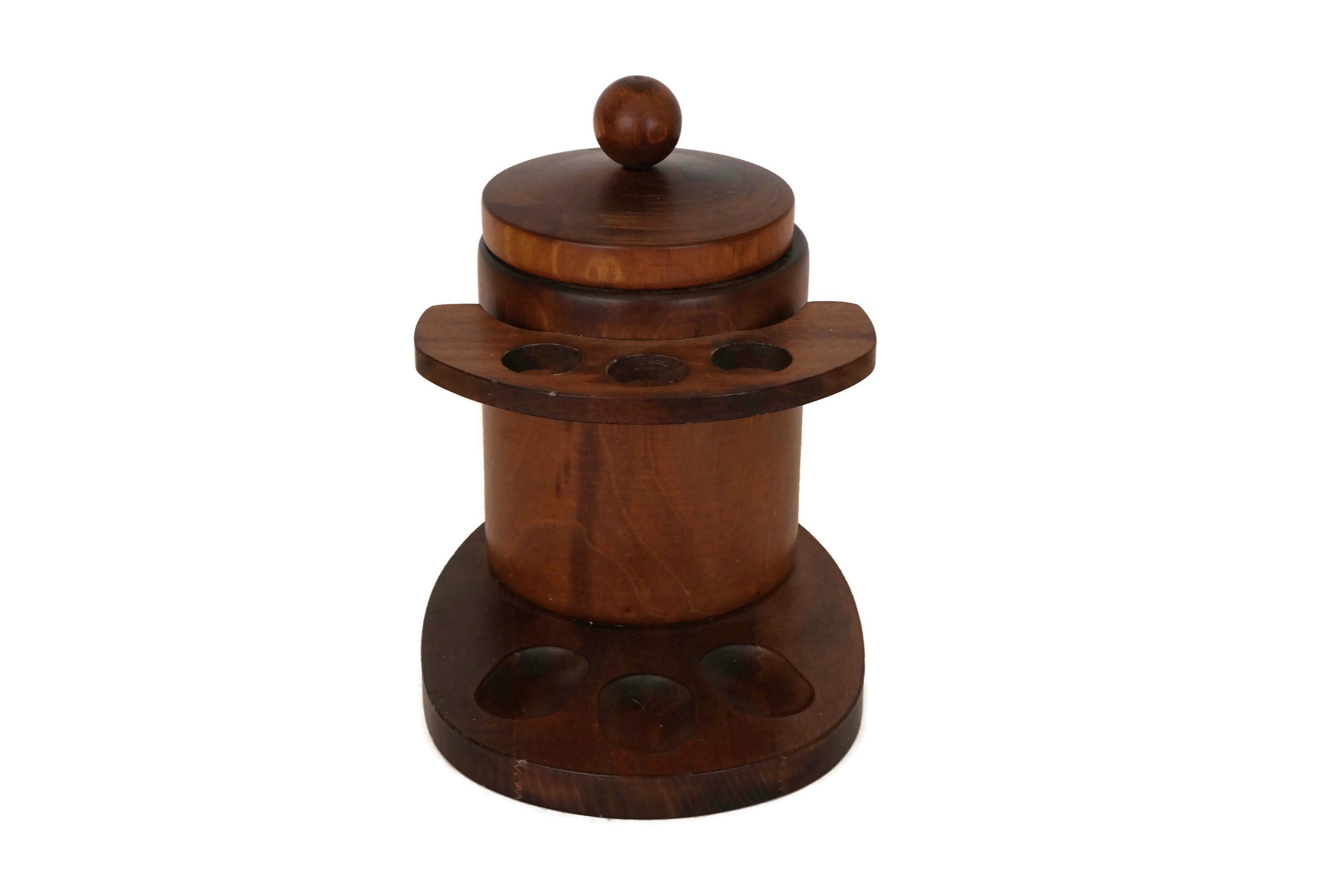 Wood Pipe Stand and Tobacco Humidor