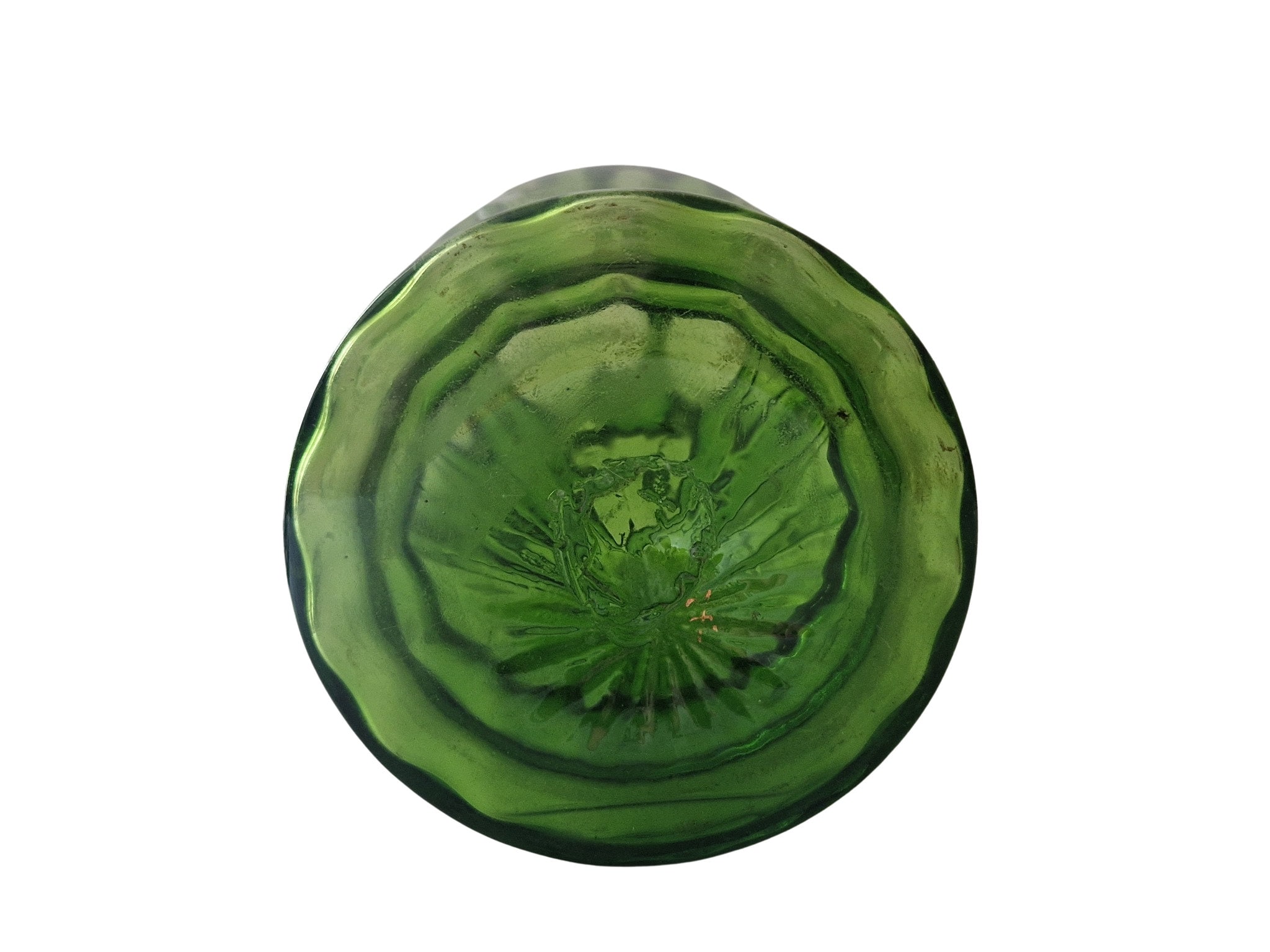 Antique Mary Gregory Green Glass Vase with Girl and Parrot Hand Painted