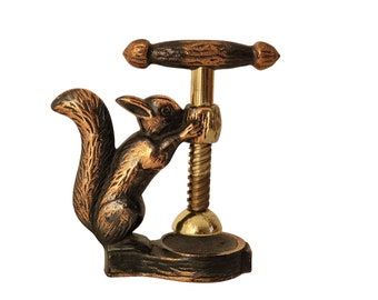 Vintage German Brass Squirrel Nutcracker