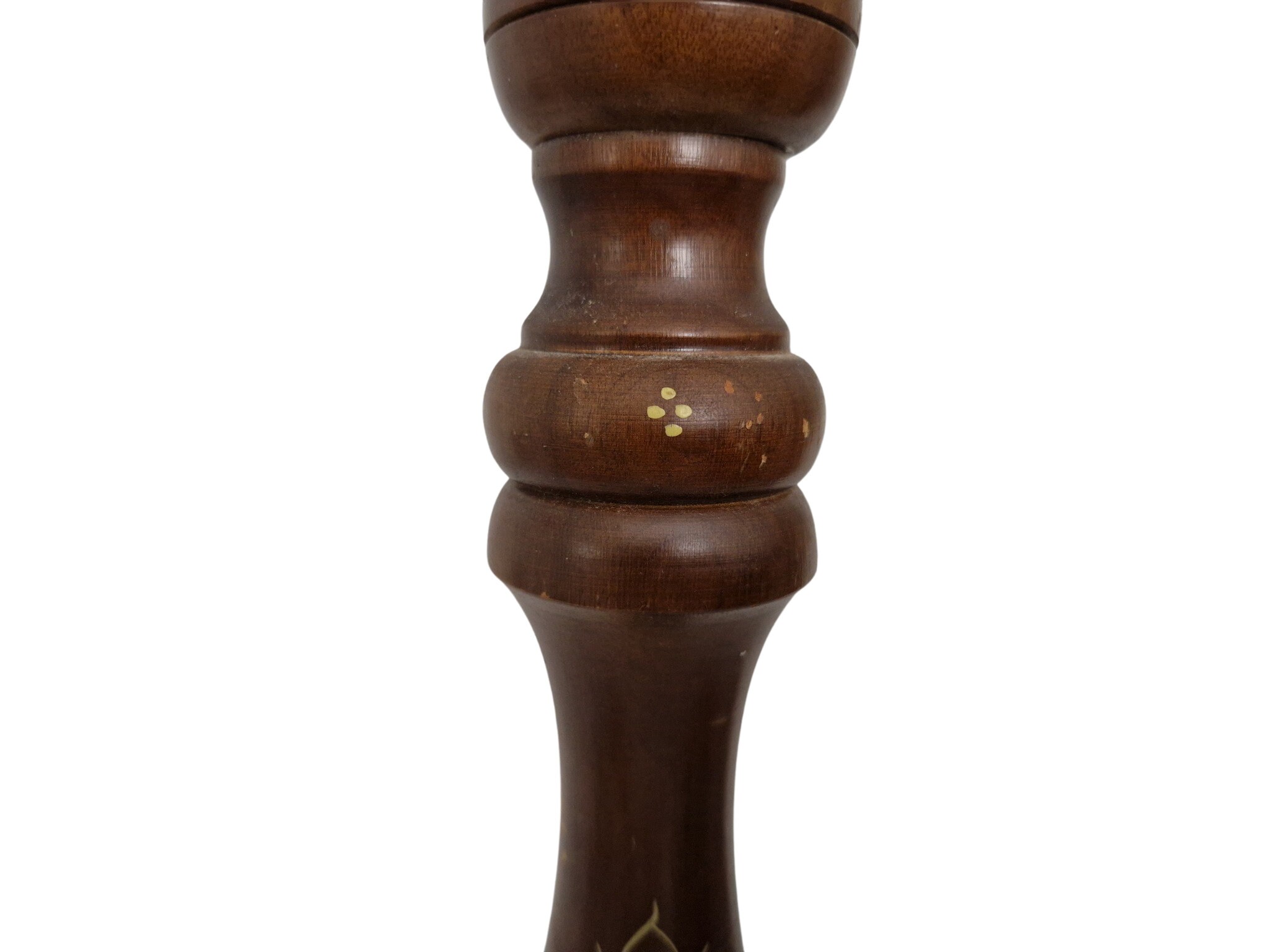 Wooden Italian Pepper Grinder Mill with Hand Painted Folk Art Flowers