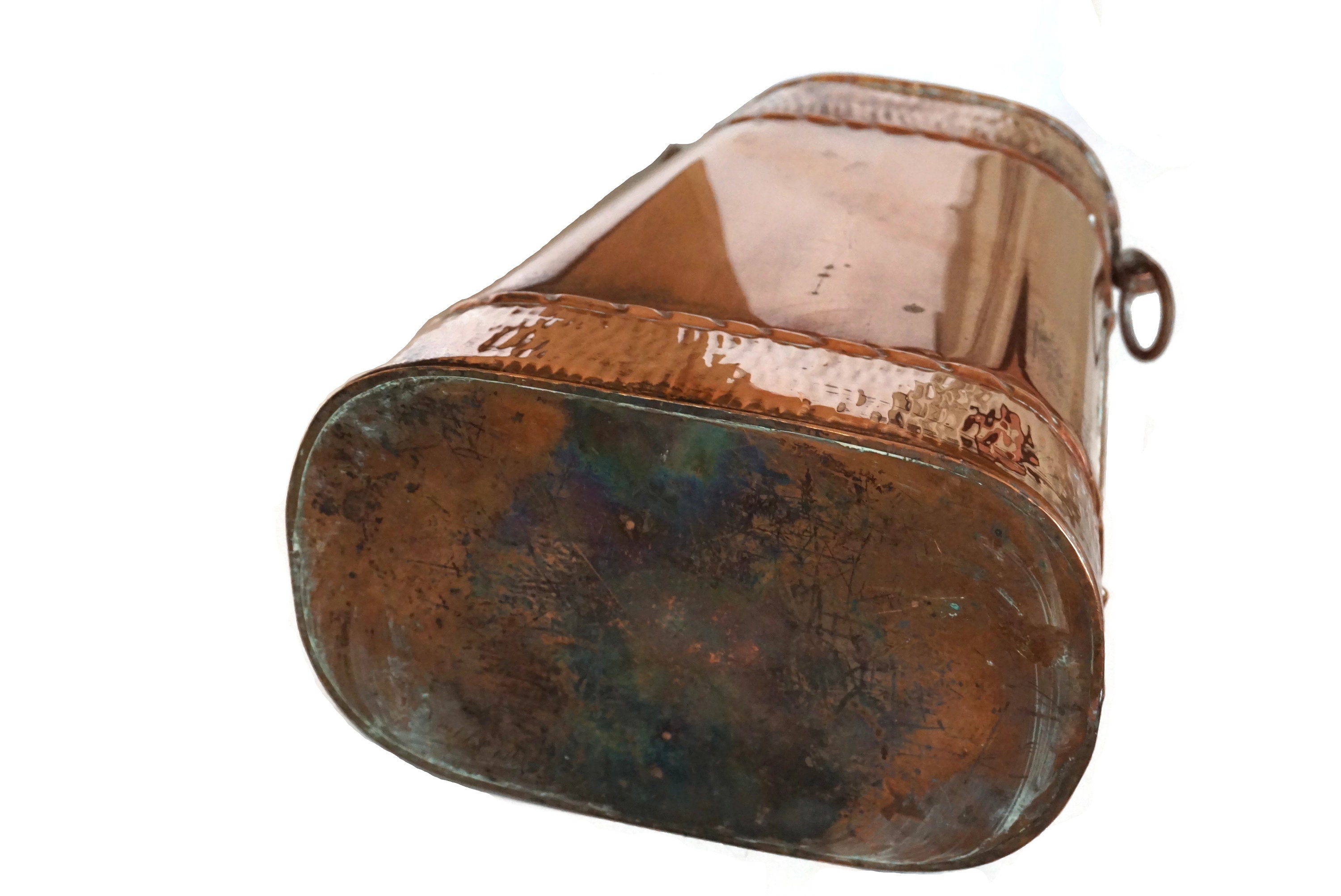 Antique French Copper Umbrella Stand & Walking Stick Holder, Entryway