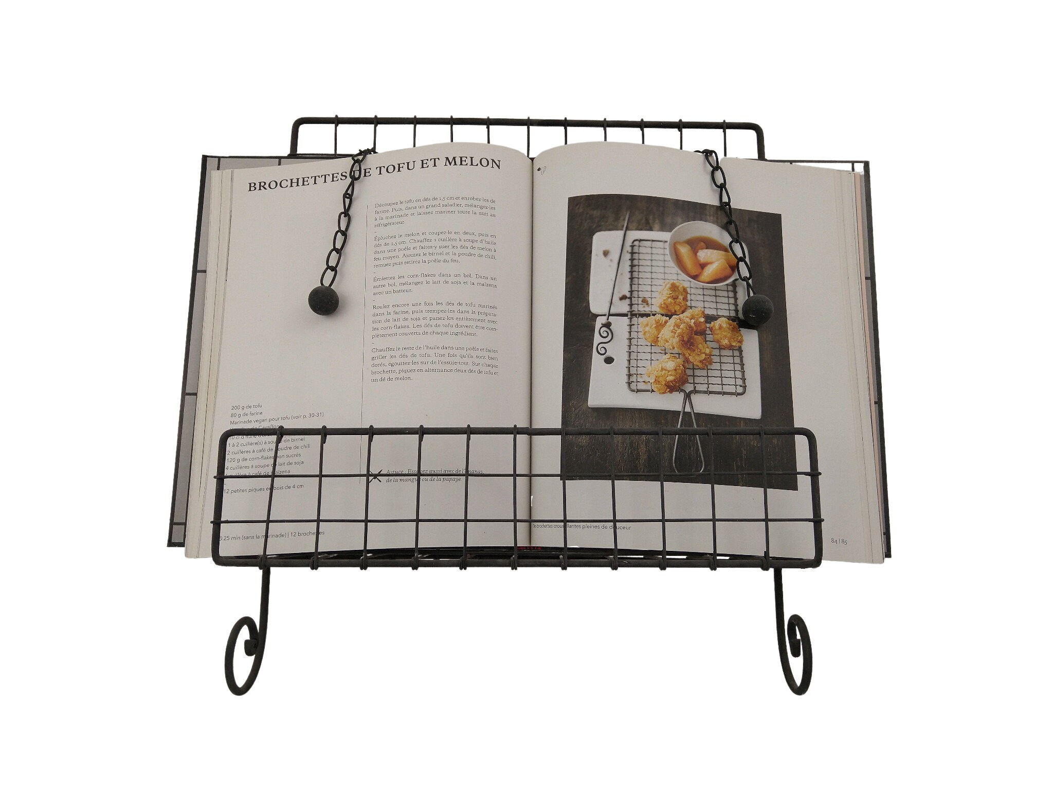 Vintage French Recipe Book Display Stand Holder, Country Cottage