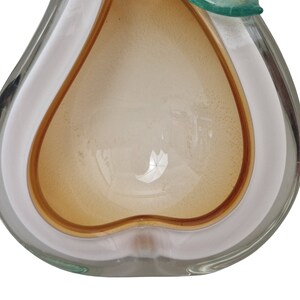 Murano Art Glass Pear Bowl by Alfredo Barbini, Mid Century Modern Italian Ashtray image 8