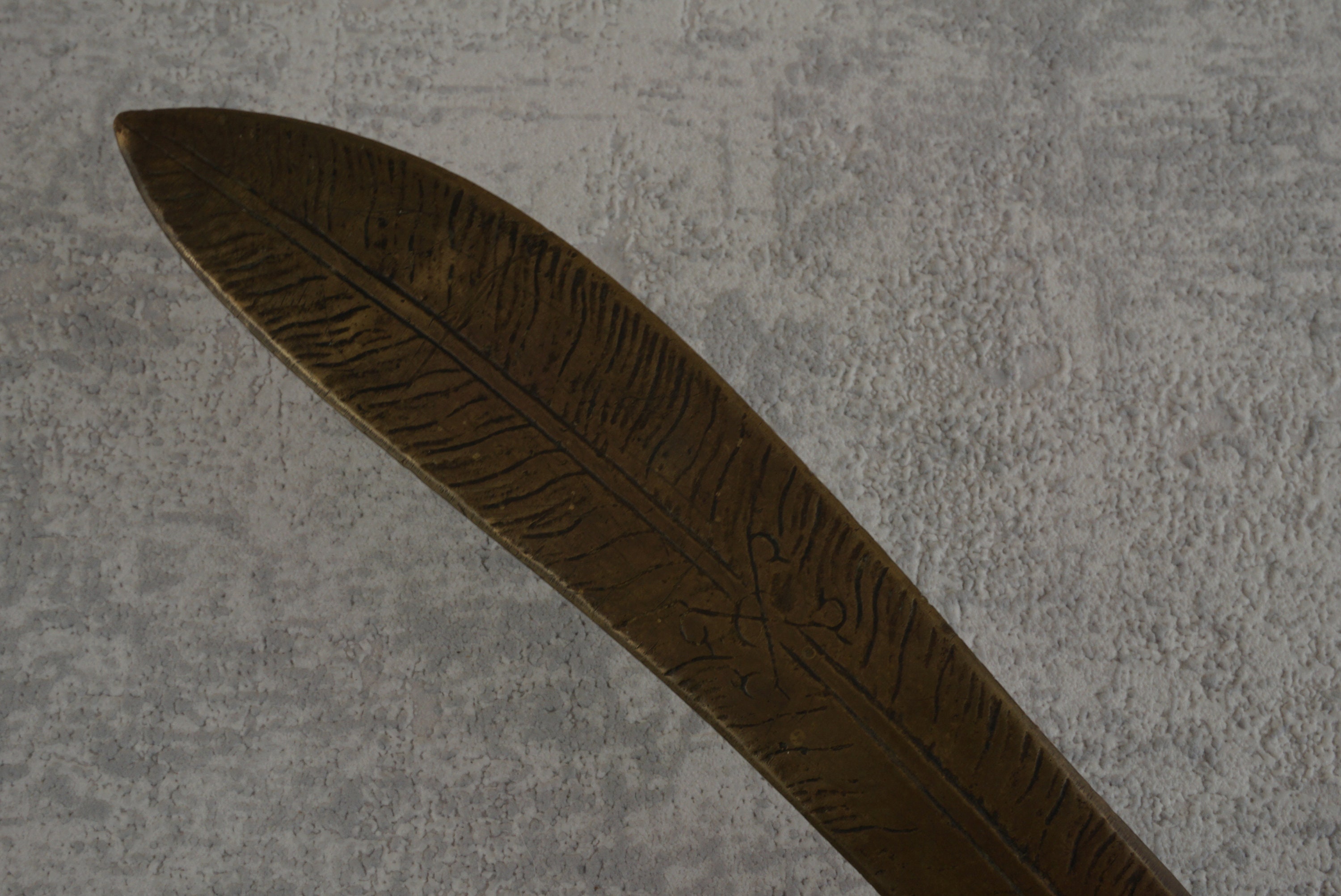 RESERVED for Michael. Eagle Claw and Feather Brass Letter Opener