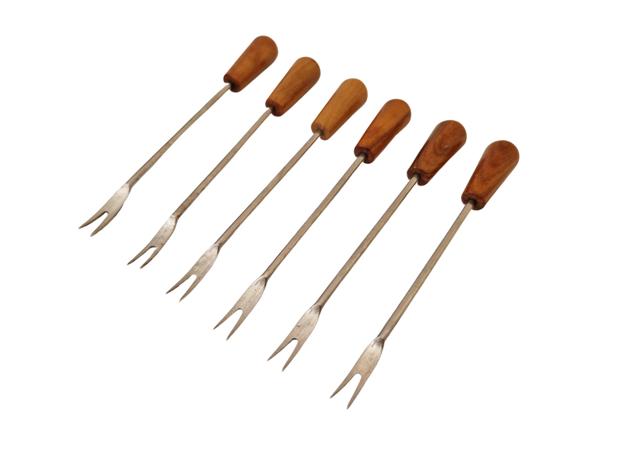 French Olive Wood Cocktail Pick Holder and Drinks Coaster Set, Mid