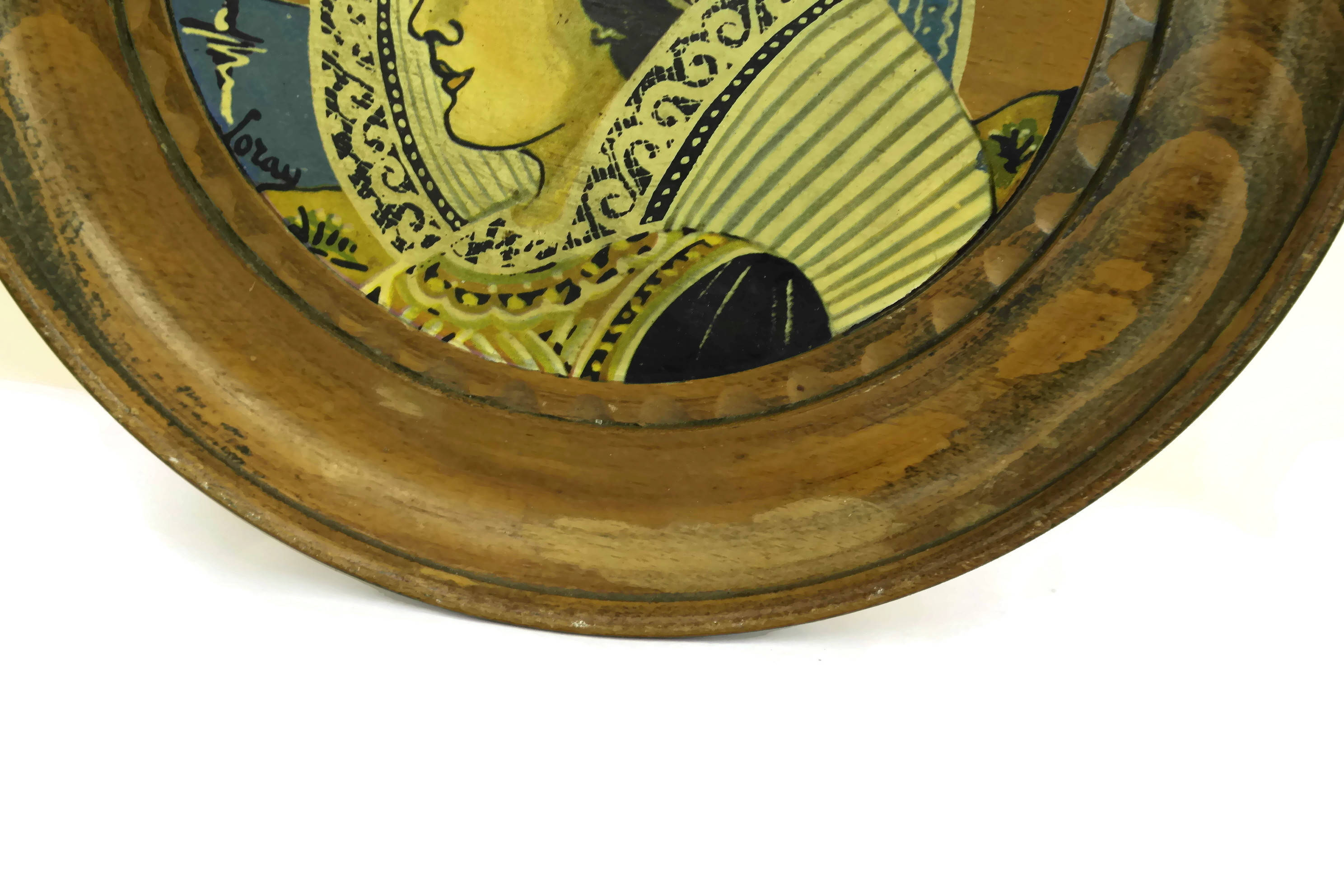 RESERVED for Ruth. French Breton Souvenir Plate with Woman Portrait