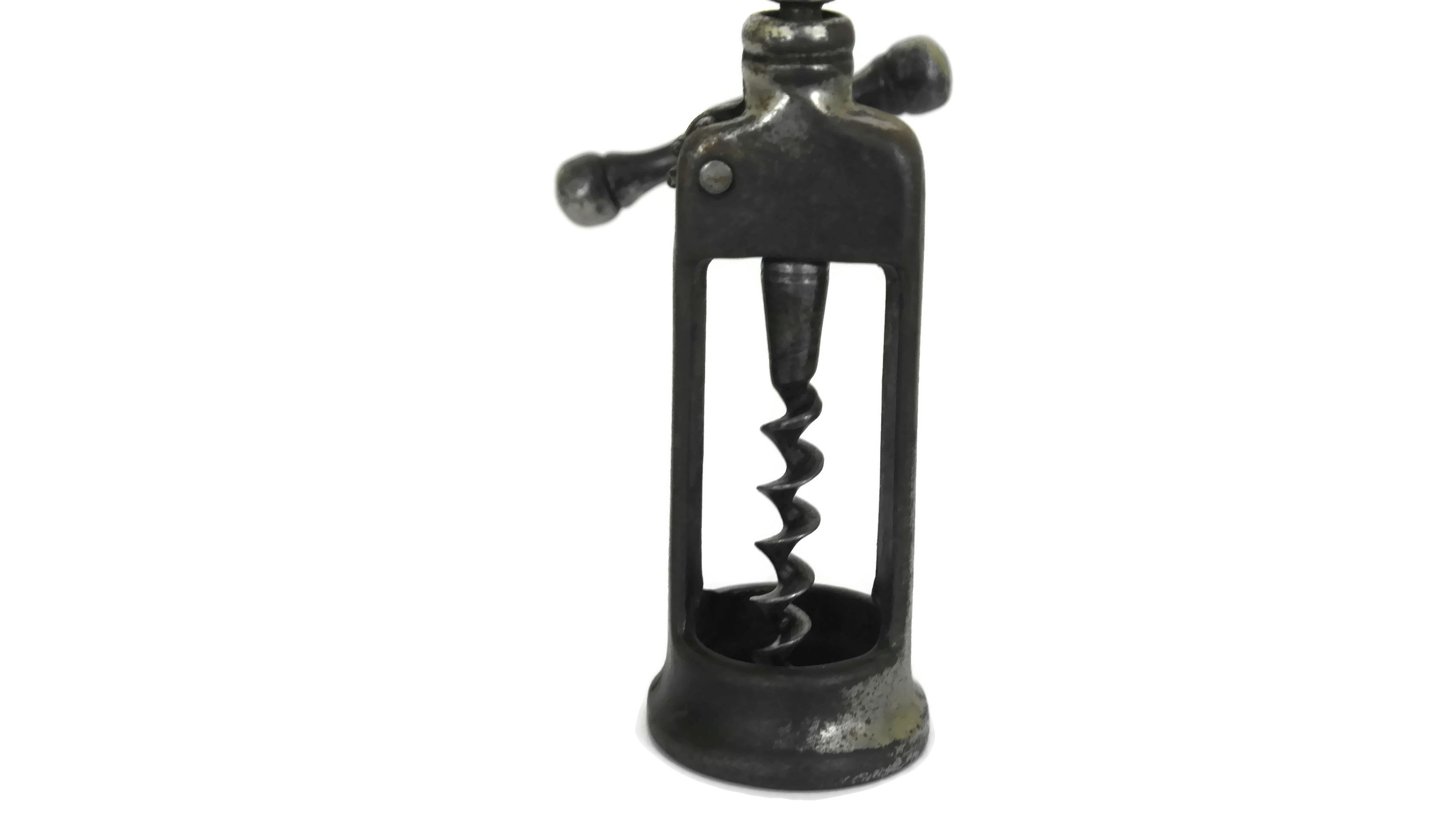 Antique French Rack and Pinion Corkscrew, King Screw, Collectible Wine