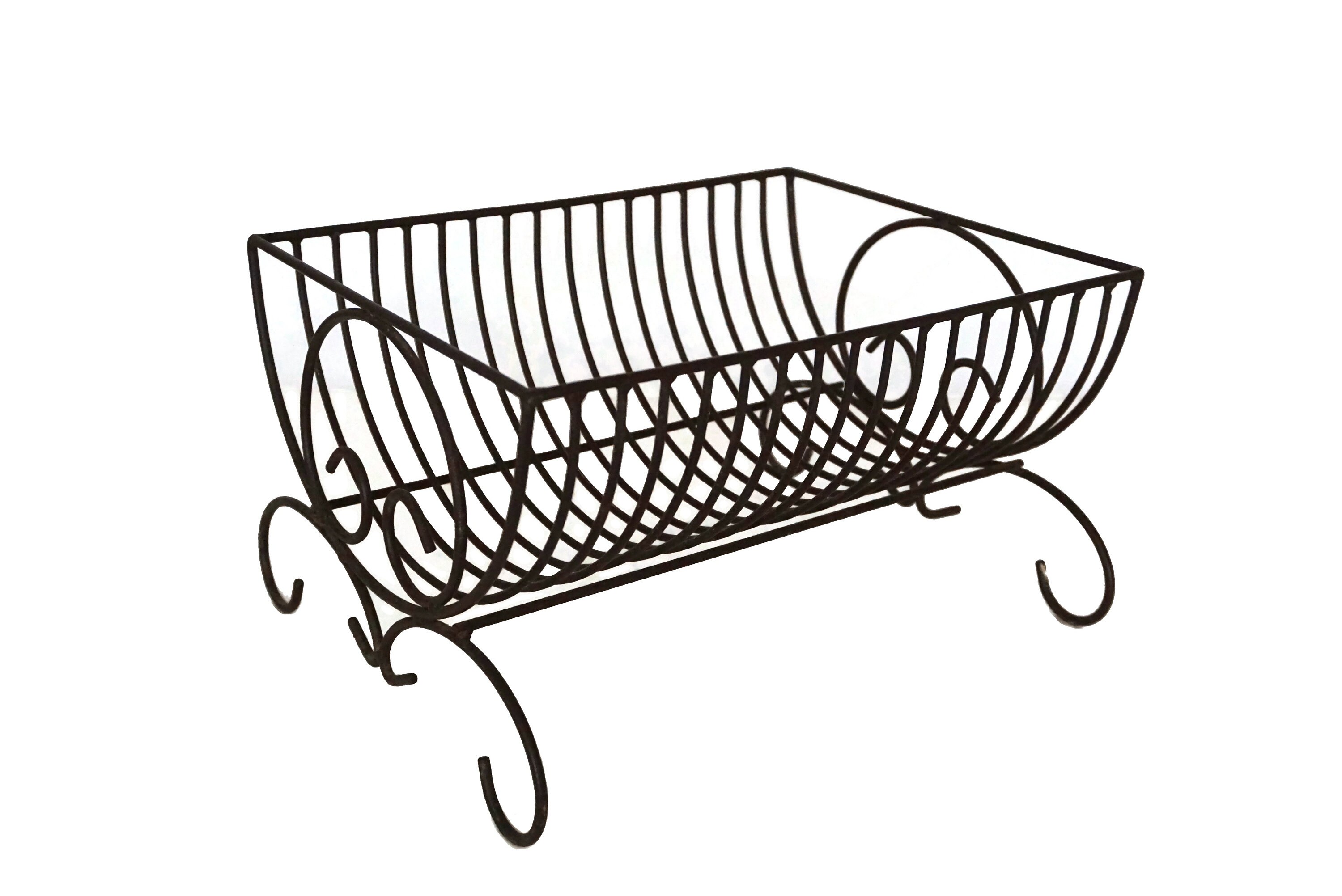 Vintage French Wire Dish Drainer, Plate Draining Rack, Rustic Country