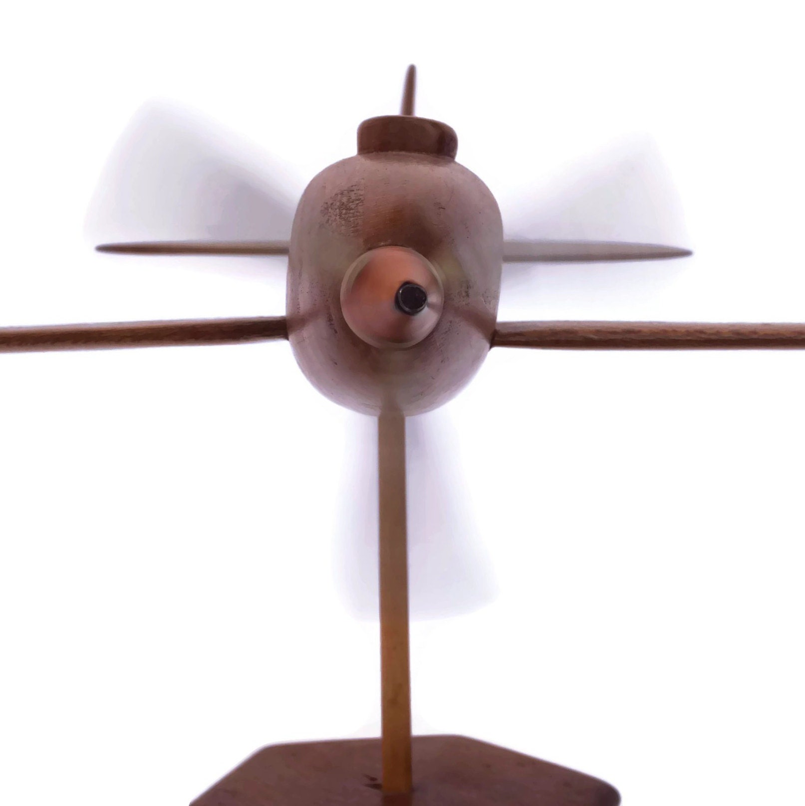 Art Deco Wooden Plane Sculpture, Vintage Desk Model Airplane