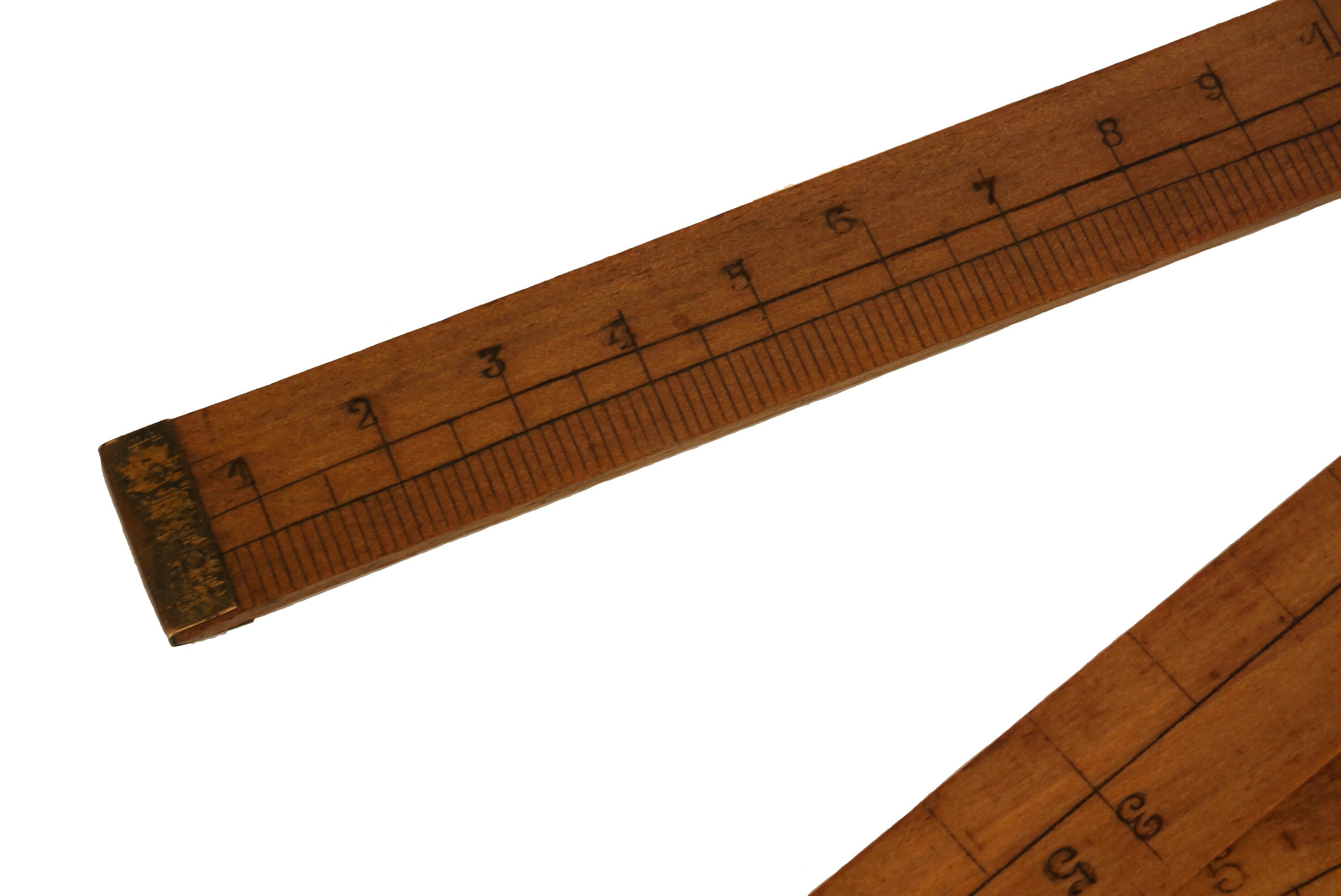 Vintage Collectible Wooden FOLDING EXTENSION RULER W/Sliding Insert Mini  Ruler