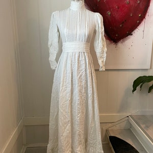 Vintage white seersucker dress Laura Ashley Edwardian style