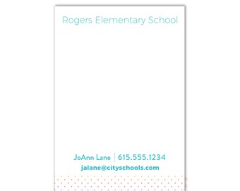 Teacher Contact Notepad (Dot)