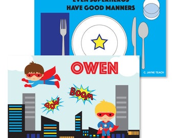 Superhero Manners Mat (Boy)